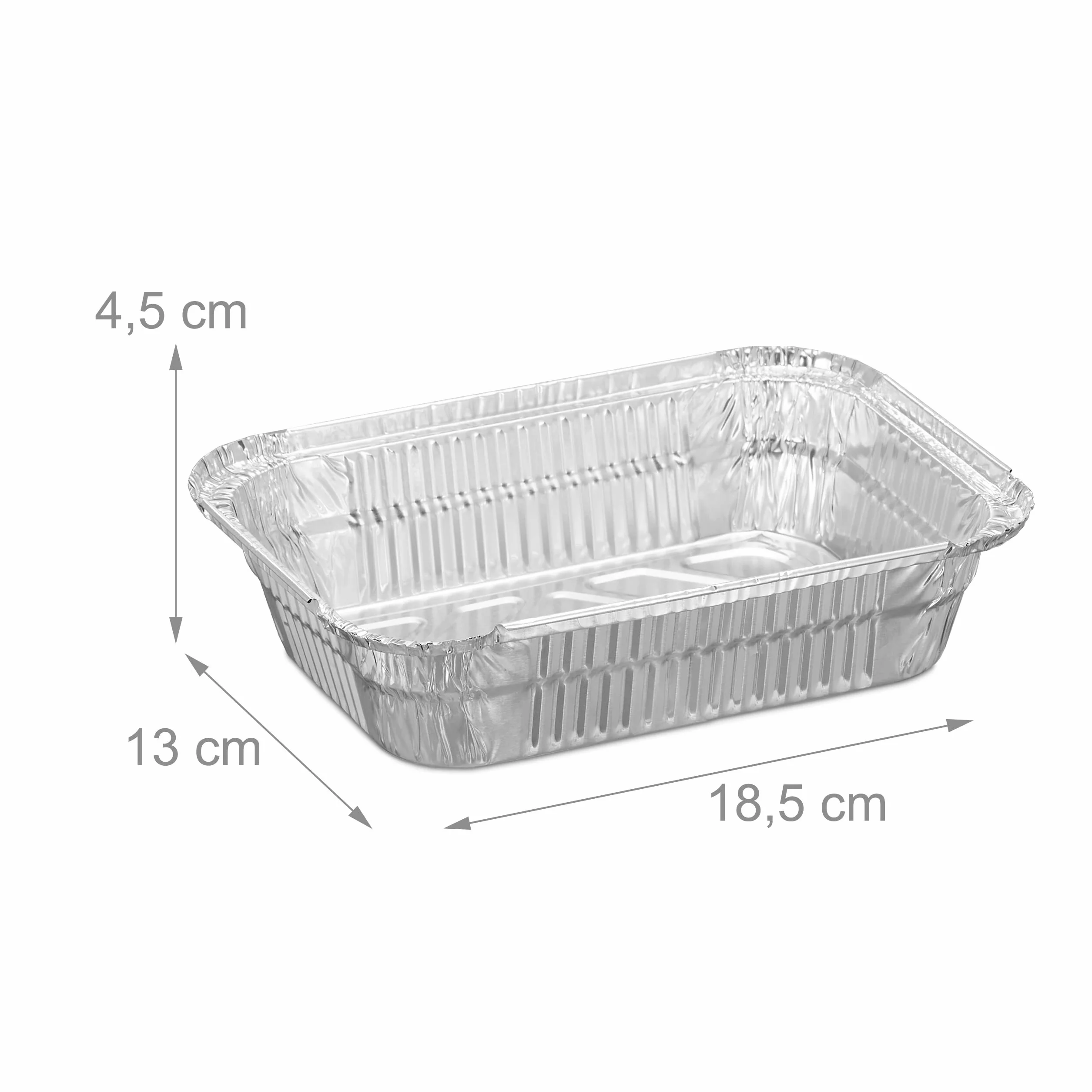 Relaxdays aluminiowe tacki do grillowania zestaw 50 szt. 18,5 x 13 cm srebrne