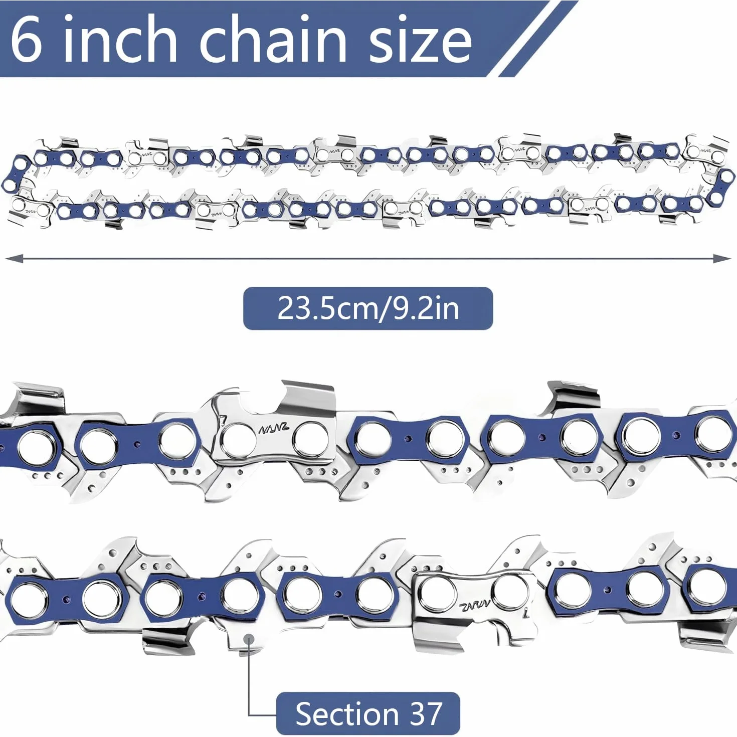 Łańcuch do piły łańcuchowej 1/4" LP 1,1 mm 37 ogniw, uniwersalny do mini pilarek, zestaw 4 sztuki