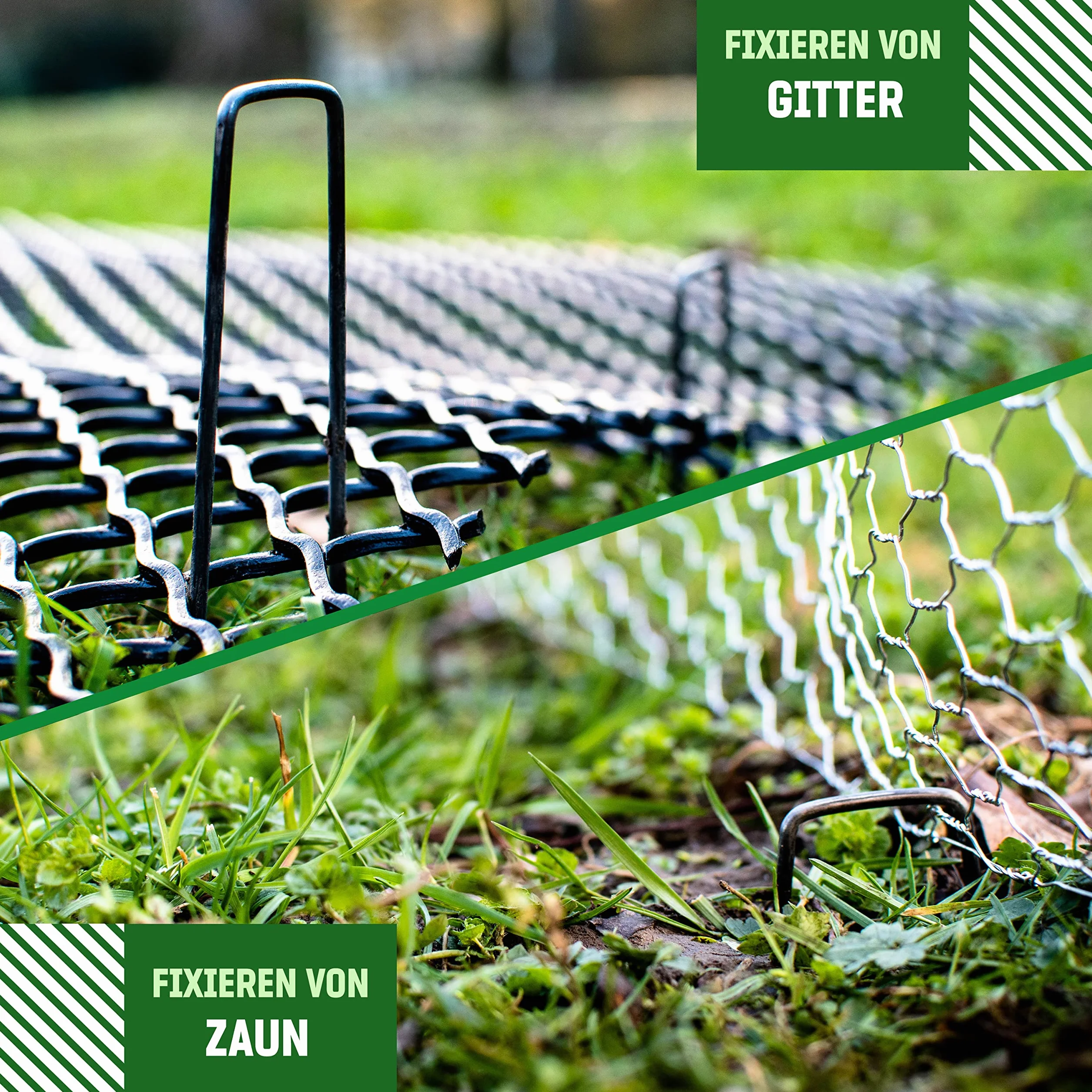 GardenGloss® Kotwy Gruntowe ze Stali, Nieocynkowane (50 Sztuk) – Solidne Kotwy do Agrowłókniny, Ogrodzenia i Siatki – 150 mm Długości, 25 mm Szerokości, Ø 2,7 mm