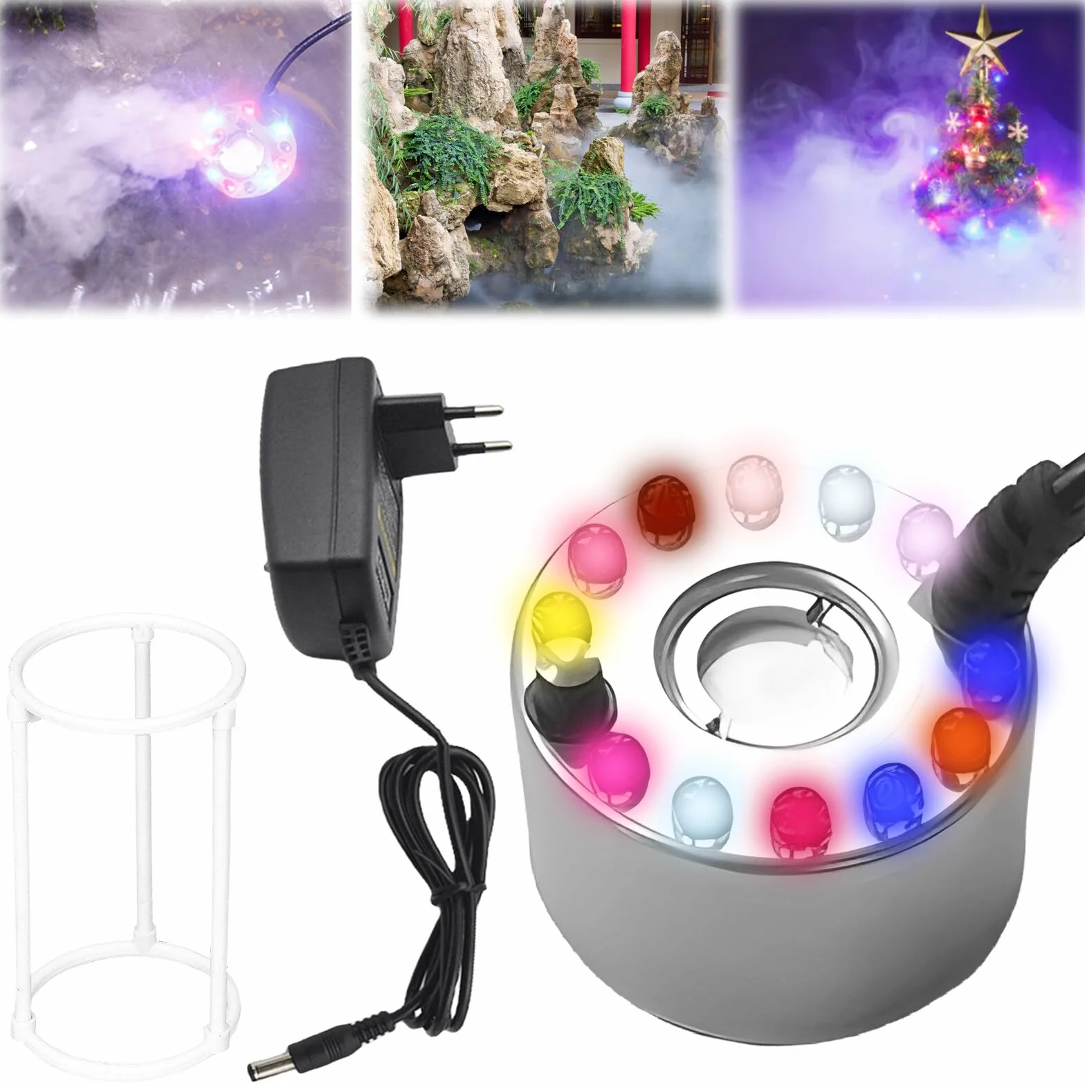 Ultradźwiękowy wytwornica mgły, 24 V LED, mini wytwornica mgły, ultradźwiękowy generator mgły, wytwarzacz mgły, zaparzacz mgły, ochrona przed pryskaniem do fontanny, stawu, fontanny, fontanny,