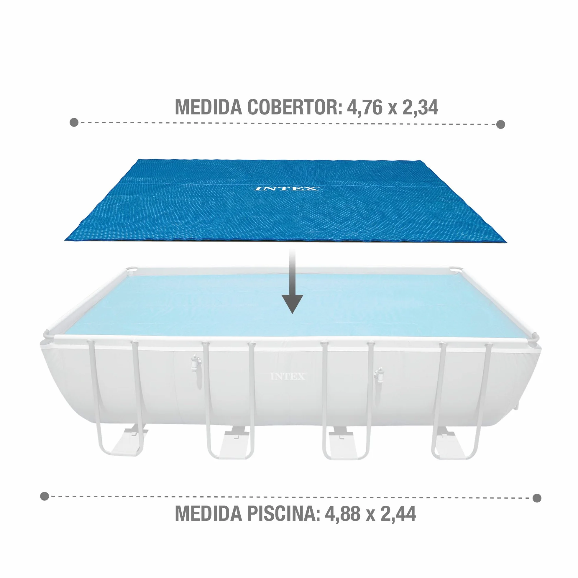 Intex Plandeka solarna do Ultra Frame prostokątna 488 x 244 cm grubość 160 mikronów Niebieska