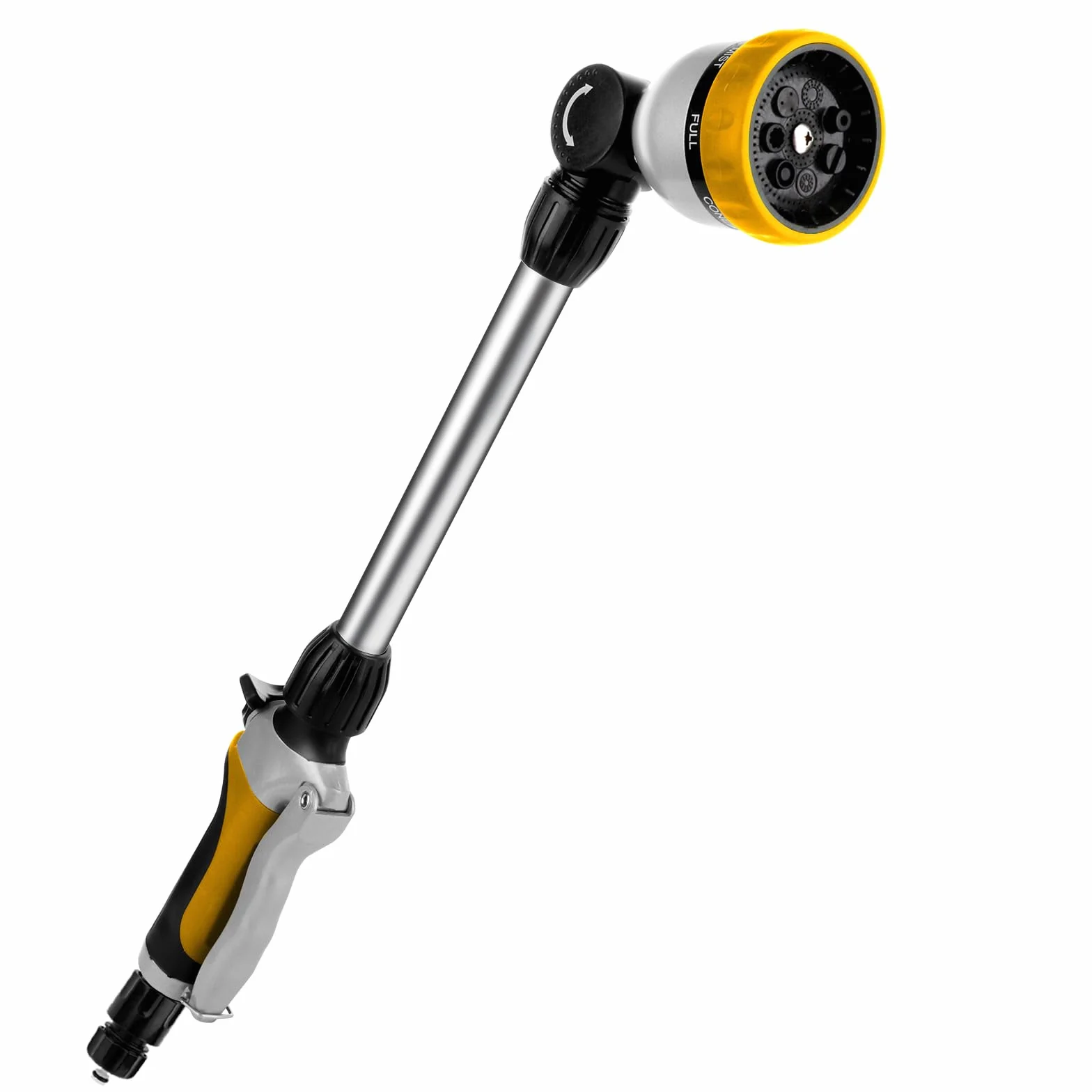 RESTMO Lanca do podlewania 48 cm, pistolet natryskowy, długa metalowa lanca natryskowa, regulowana głowica zapadkowa 180°, 7 wzorów natryskowych, różdżka do węża ogrodowego, do wiszących koszy