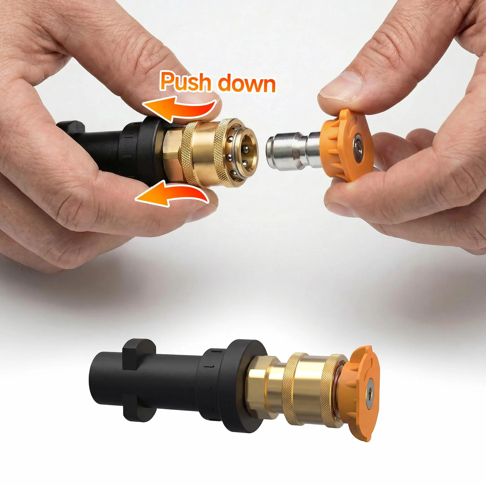 Stone Banks adapter do myjki ciśnieniowej z gwintowanym złączem szybkiego podłączenia żeńskim 1/4'' zgodny z myjkami wysokociśnieniowymi Karcher/Kärcher serii K K2, K3, K4, K5, K6, K7