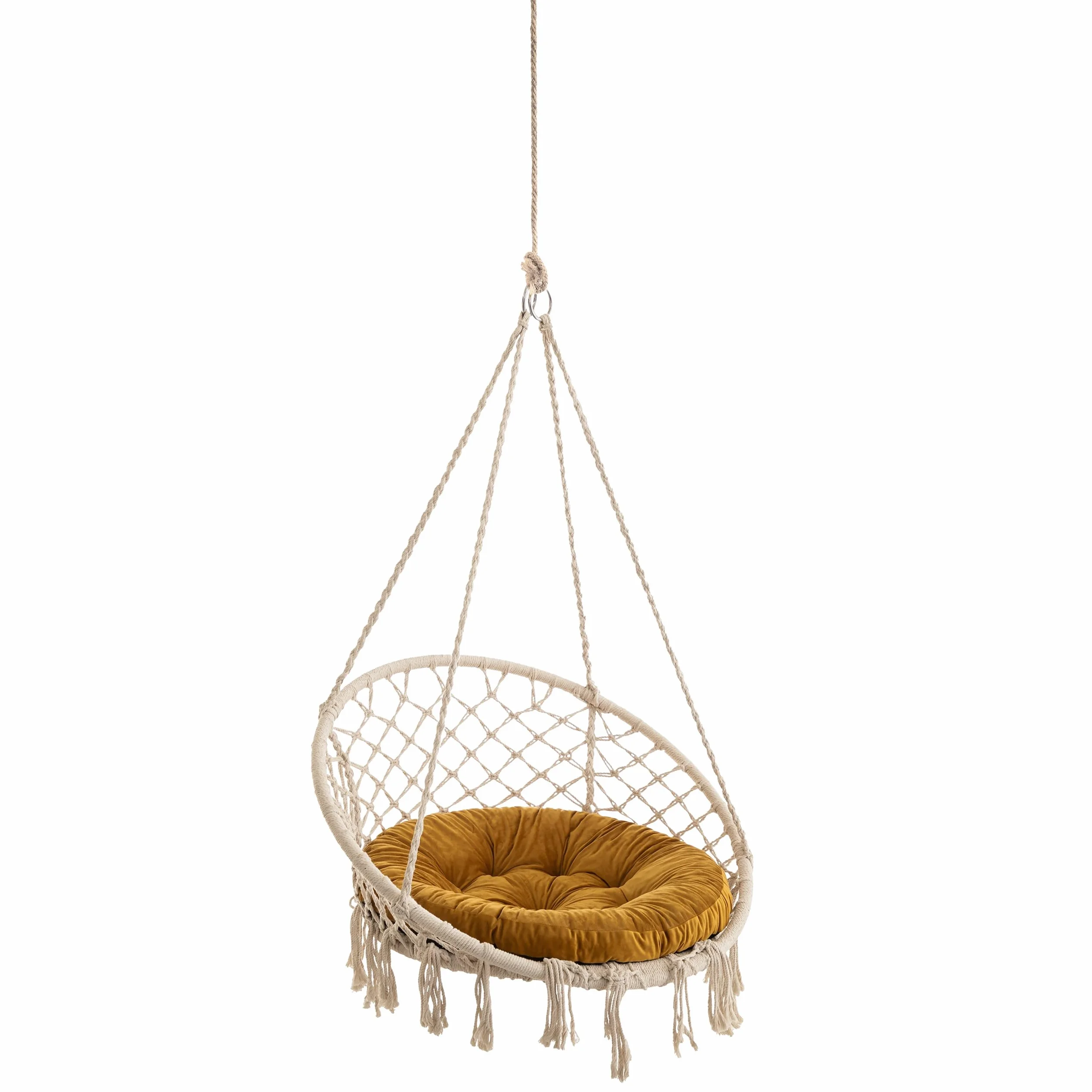 Poduszka na fotel wiszący Velvet 65x65 cm żółta