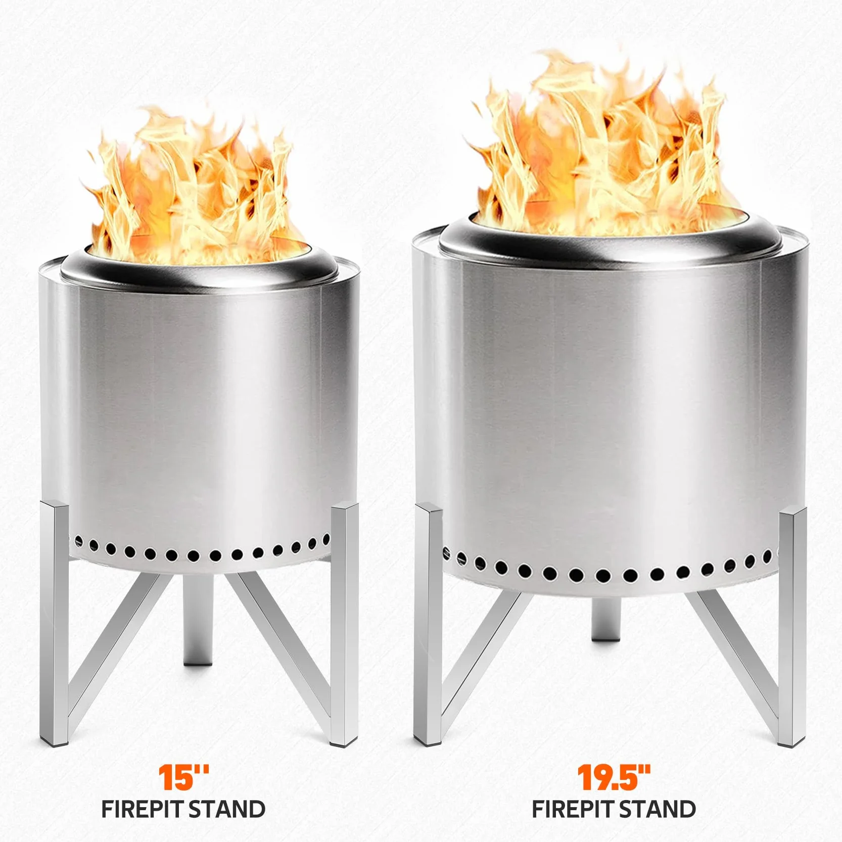 Onlyfire Stojak do paleniska Solo Stove Ranger 38,1 cm i Bonfire 49,5 cm, akcesoria do paleniska ze stali nierdzewnej, narzędzia do kominków zewnętrznych