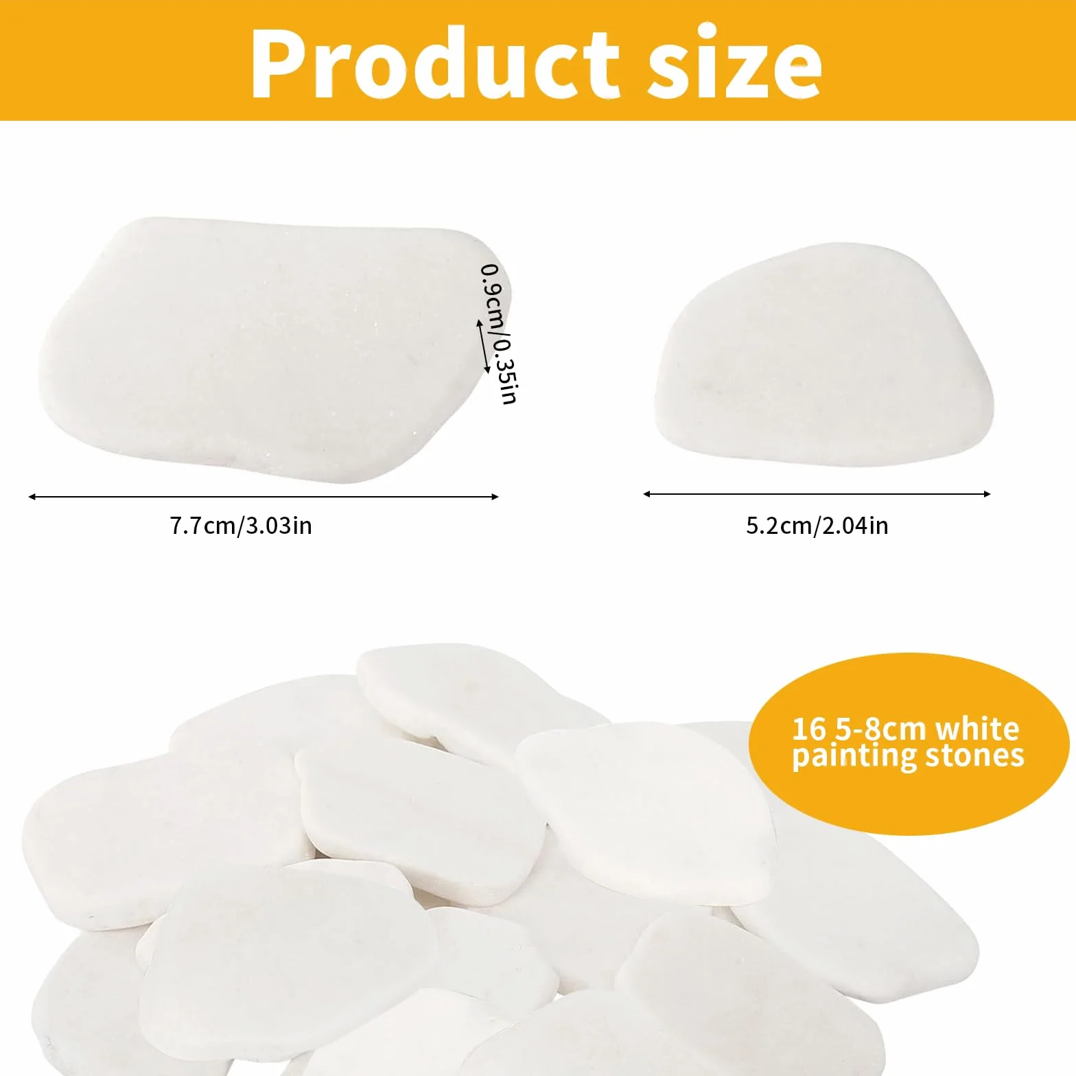 NEUSID 16 sztuk płaskich kamieni do malowania 5-8 cm białe duże kamienie ozdobne gładkie żwir naturalny DIY
