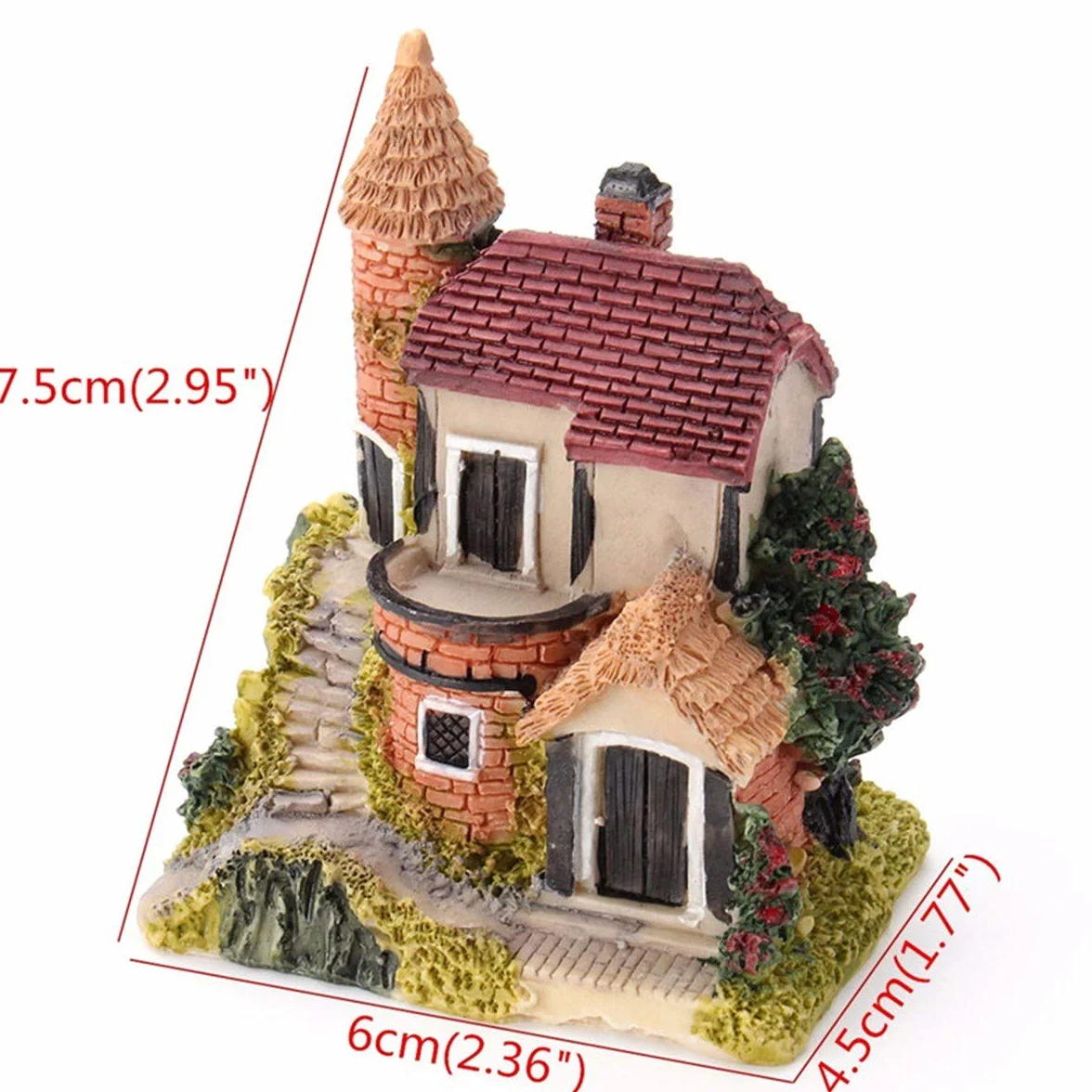 4 szt. miniaturowy dom bajka ogrodnictwo mikro krajobraz wioska kamień dom bonsai terrarium rzemiosło ozdoby akcesoria dekoracja domu żywica
