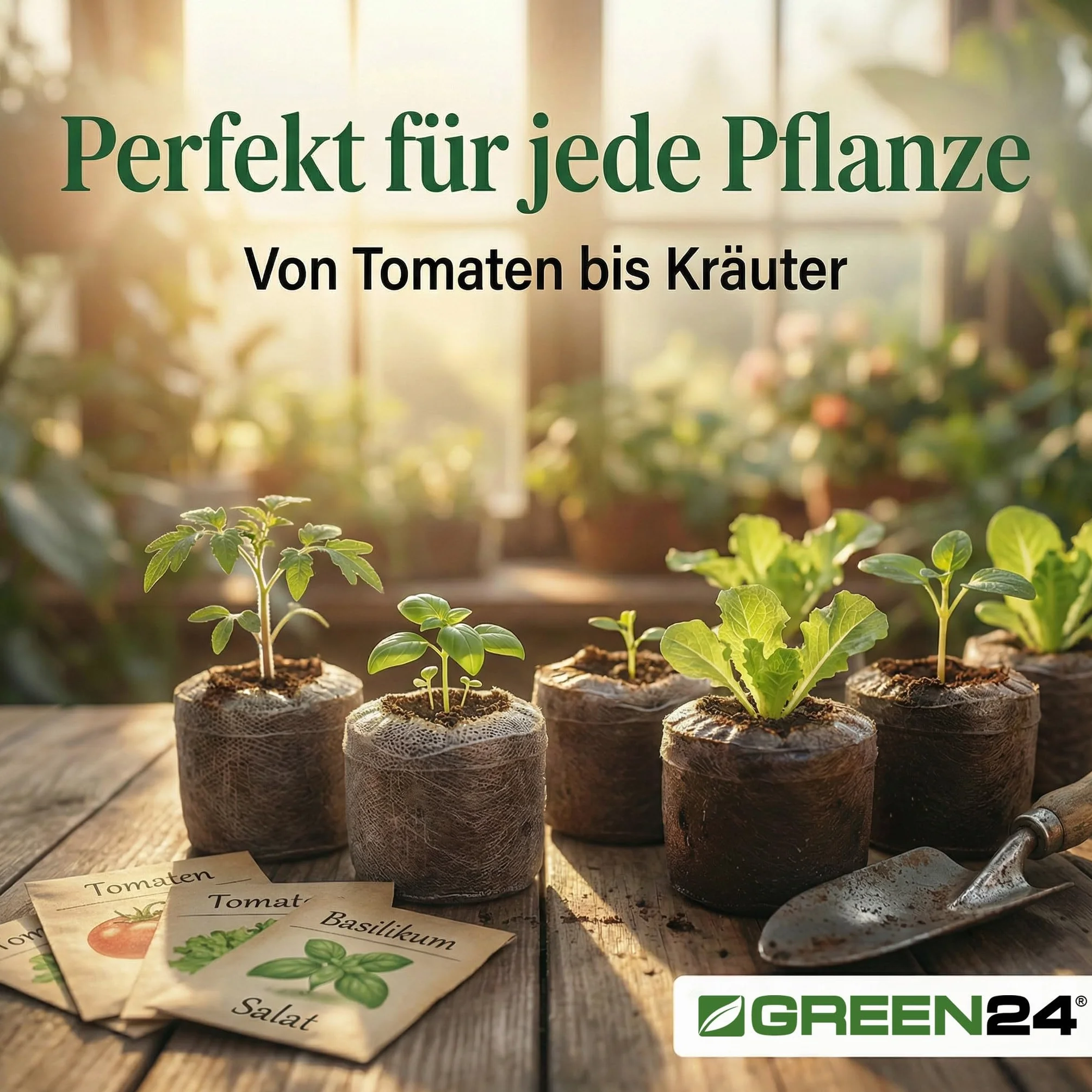 GREEN24 100 sztuk doniczek torfowych Ø 44 mm Made by Jiffy® tabletki do torfu, ziemia do siewu, tabletki torfowe z instrukcją obsługi (może nie być dostępna w języku polskim)