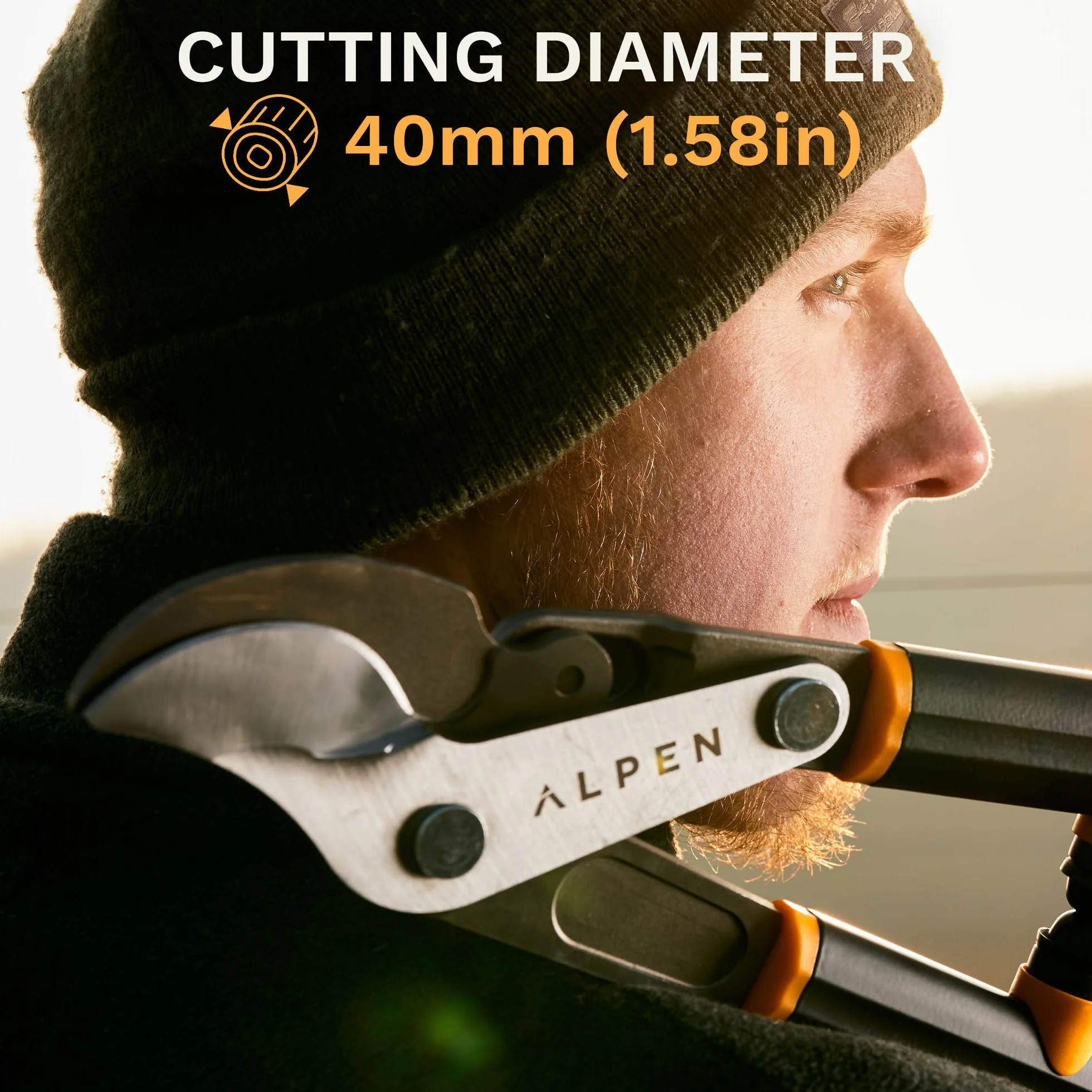 Alpen Weisshorn 280 Loppers 80 cm Potężne nożyce obejściowe cięte 40 mm Cam Assist Mech 3-krotne odcięcie mocy przeciwko obrotowi STD japońskie ostrze ze stali węglowej powłoka nieprzywierająca lekkie