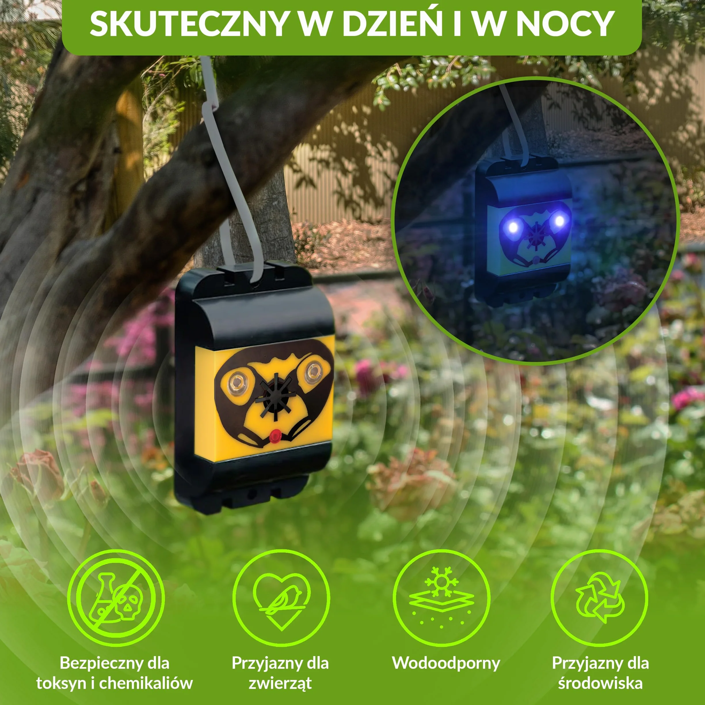 ISOTRONIC 3-częściowy zestaw ultradźwiękowych odstraszaczy ptaków, gołębi, ptaków, mew, kotów, na balkon, okna, drzewo, owoce, bez kolców gołębiowych