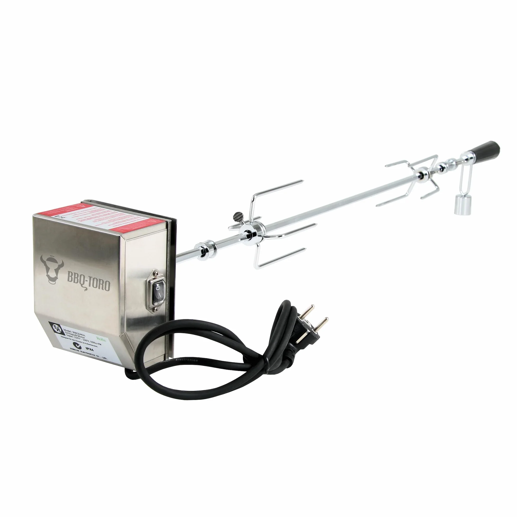 BBQ-Toro Zestaw rożna do grilla 90 cm stal nierdzewna 220 V–240 V Rotisserie