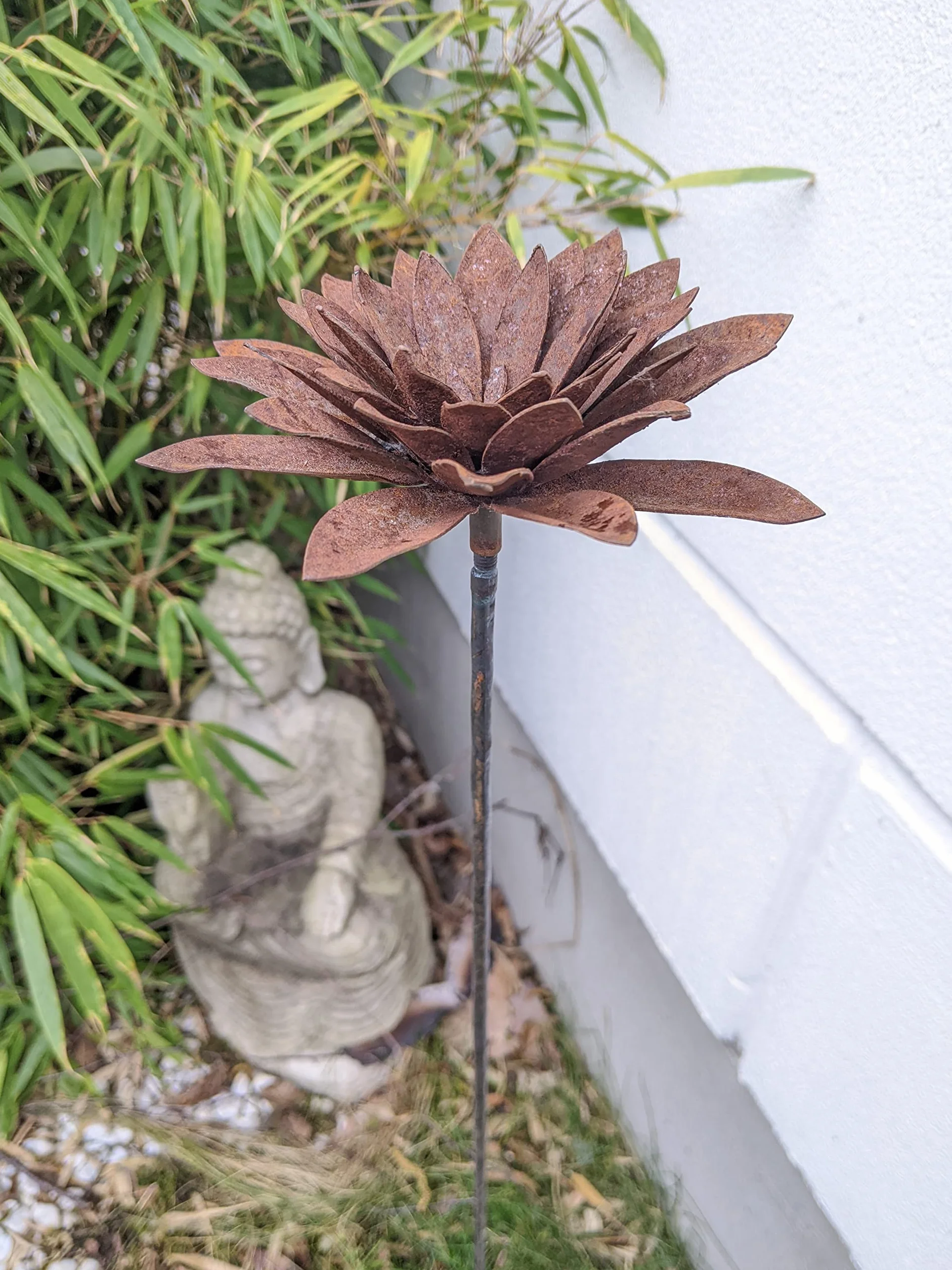 Zen Man Ozdoba Ogrodowa Metal Rdza Wtyk Do Grządek 105 cm