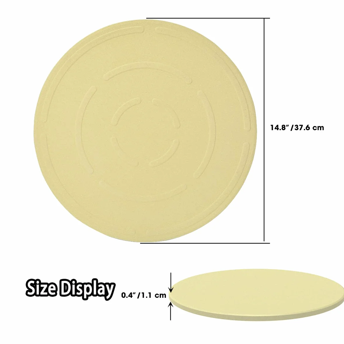 Onlyfire okrągły kamień do pizzy kordierytowy φ38 cm do grilla gazowego węglowego kamado Weber Gourmet