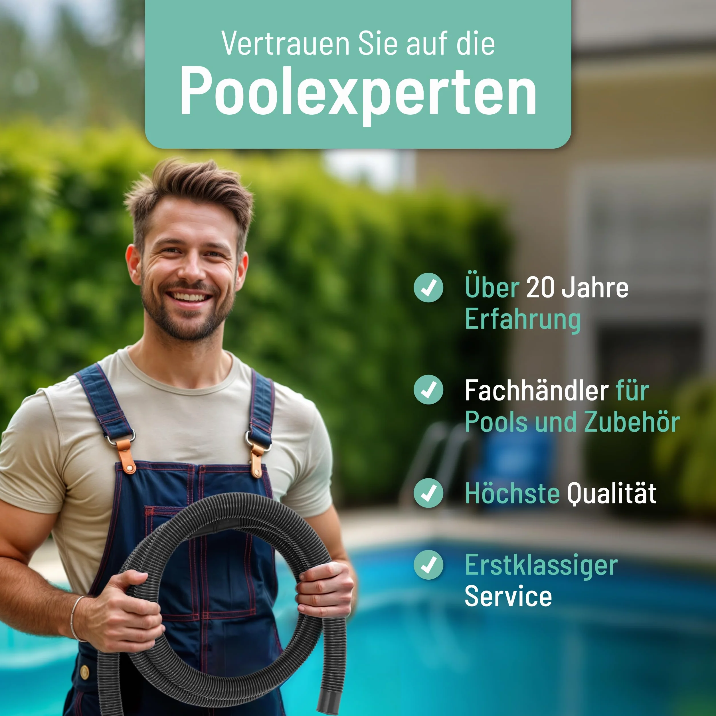 poolomio Wąż basenowy 38 mm / 6 m czarny | elastyczny wąż solarny do pompy basenowej, ogrzewania basenu i maty solarnej | stabilny wąż pompy 1 1/2", odporny na promieniowanie UV, wąż ssący