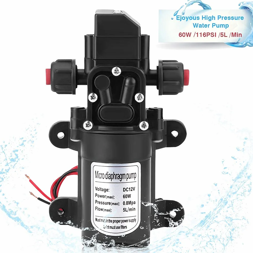 Pompa wody membranowej DC 12V 115PSI wysokociśnieniowa samozasysająca do kampera