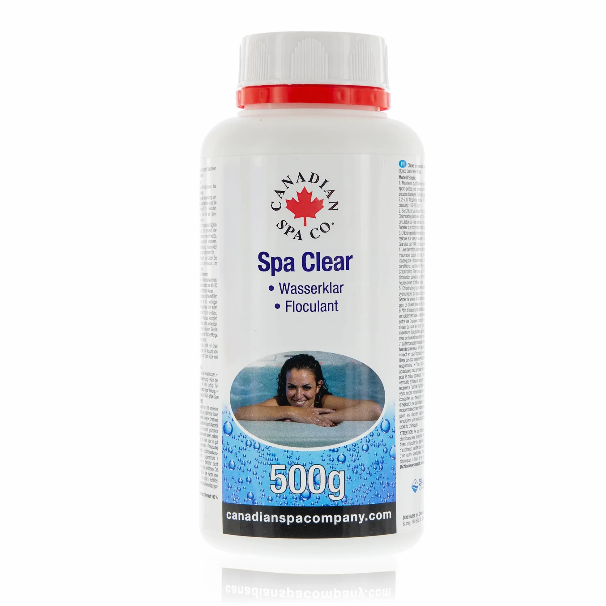 CANADIAN SPA CO. Hot Tub Clear 500 ml, środek klarujący do basenów zapewniający krystalicznie czystą wodę, zapobiega zmętnieniu, do wszystkich typów filtrów