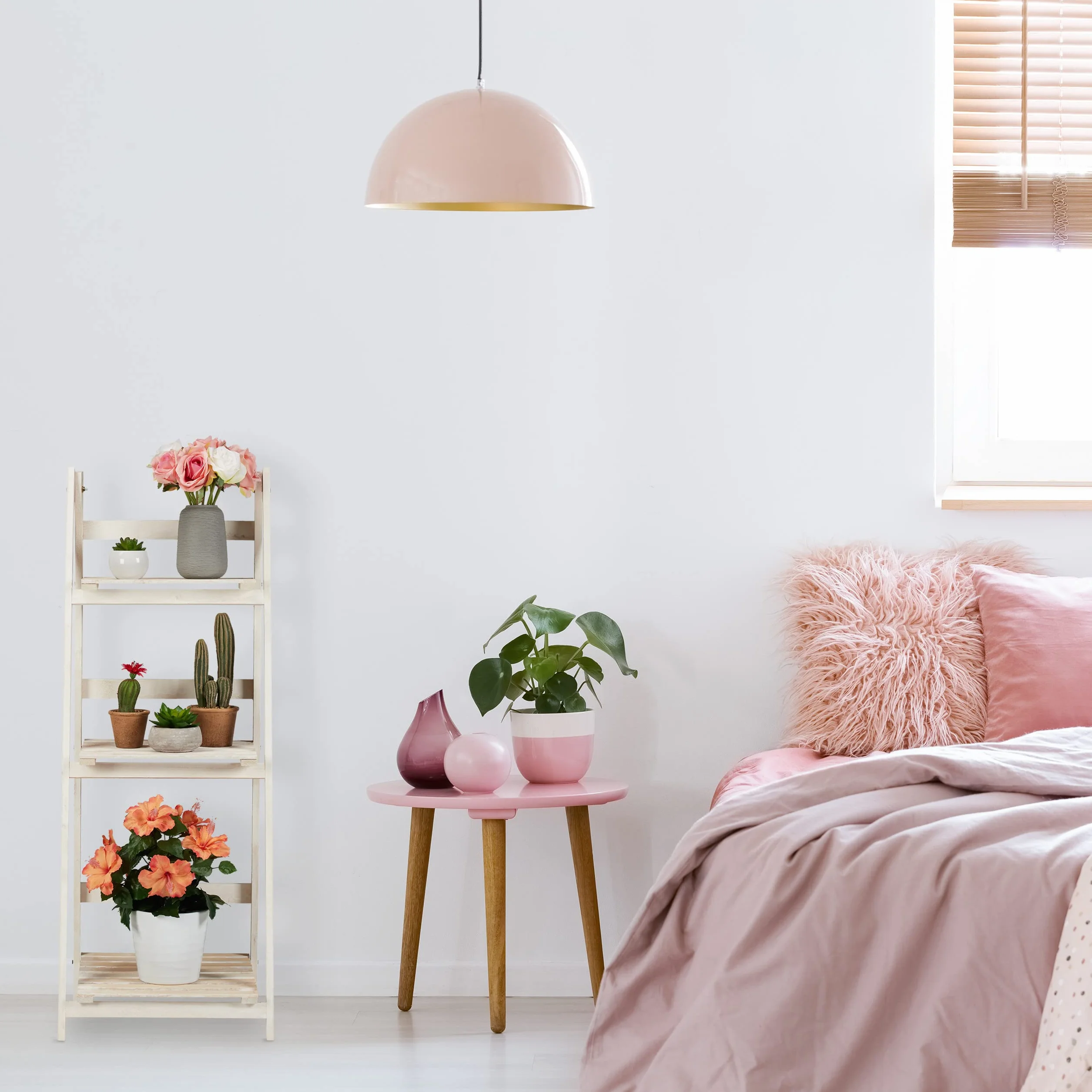 Schody na kwiaty Relaxdays, do wnętrz i na balkon, styl shabby chic, wolnostojące, 3 stopnie, białe