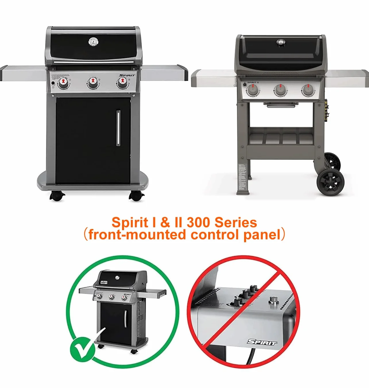 onlyfire Pręty aromatyzujące szkliwione na porcelanie do grilla gazowego Weber Spirit I&II 300 Series (przedni panel sterowania) - 7636