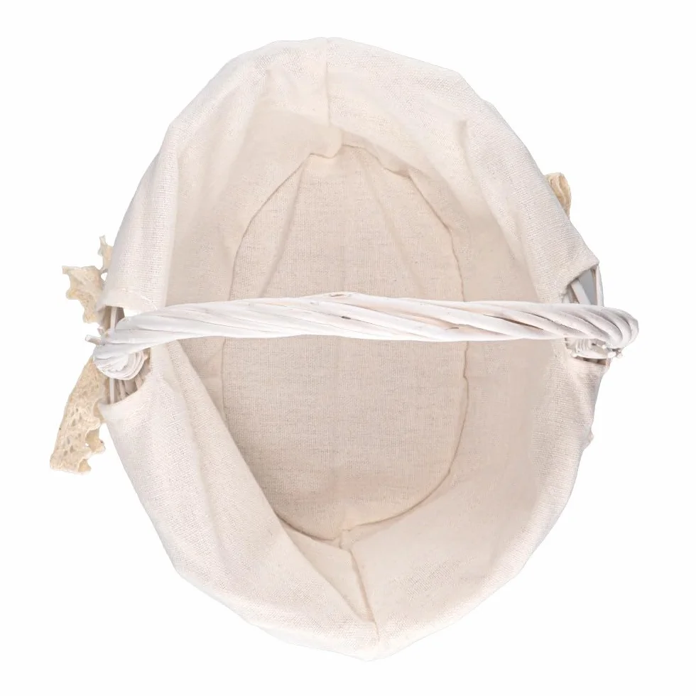 Ideen mit Herz Koszyk z wikliny | Koszyk z drewna z materiałem | Kolory naturalne | Wiklinowe | Koszyk na prezenty | Opakowanie na prezent | Dekoracja | Shabby Chic | Kwiaty