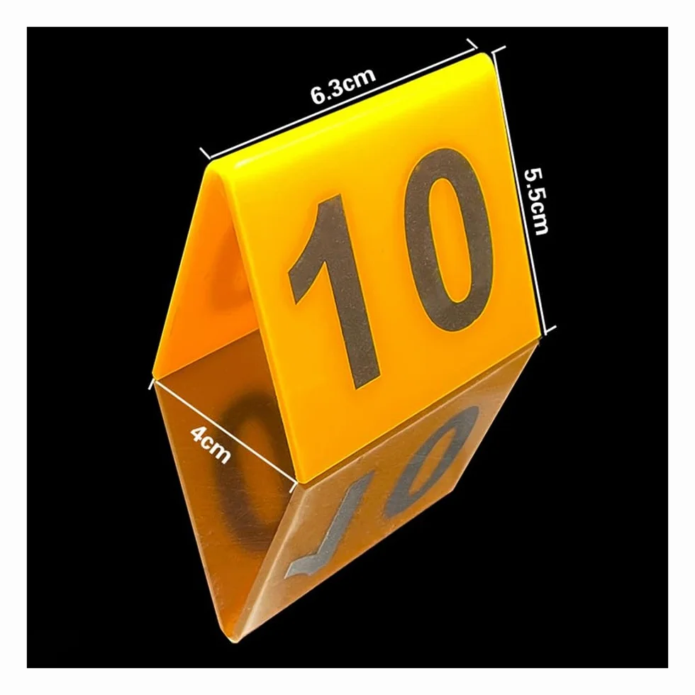 Acrylic Table Tent Sign 1-20, Table Number Signs Acrylic Number for Wedding Roman Numerals Table Number Signs (Color : Yellow, Size : 1-20pcs)