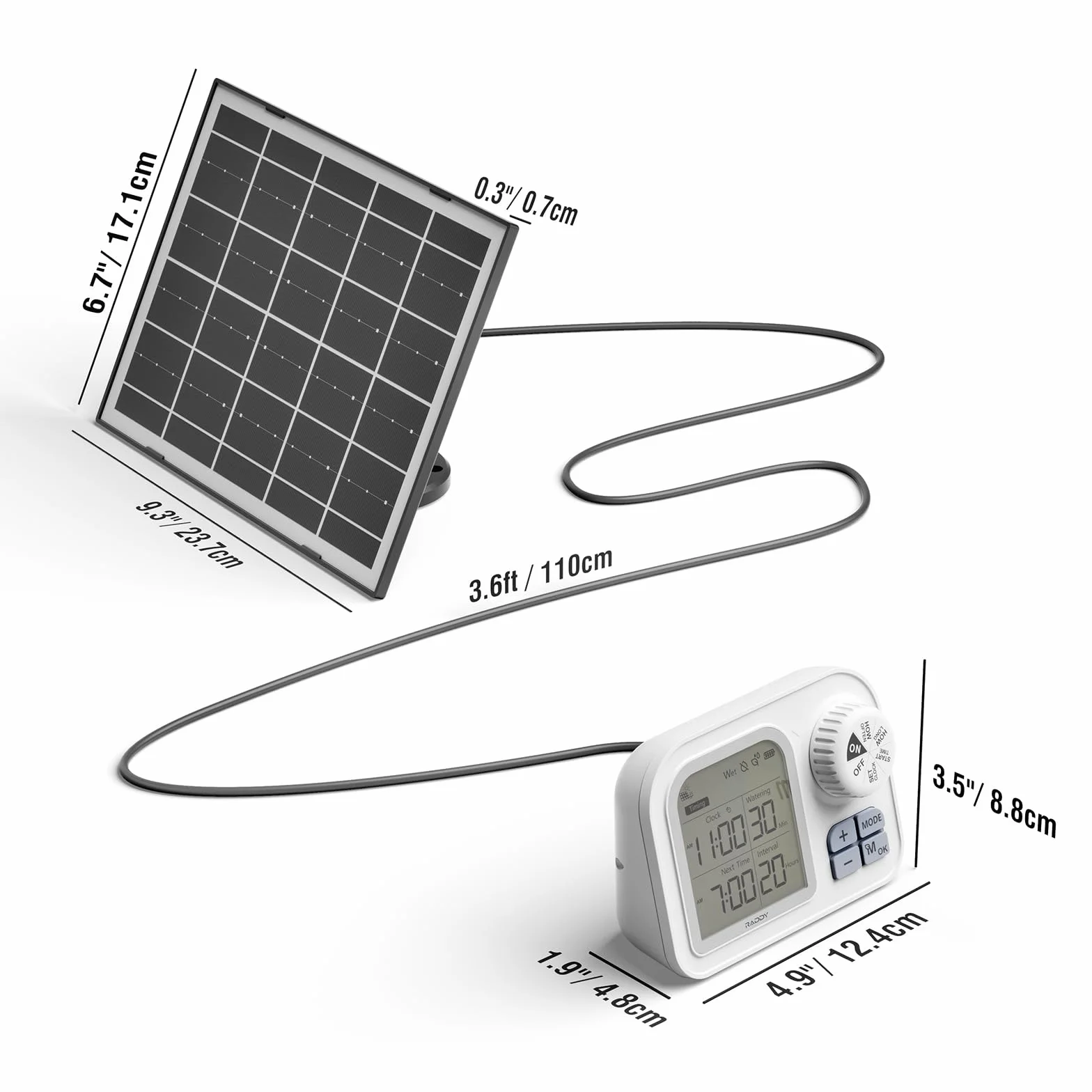 Raddy WS-7 Solar Zestaw do nawadniania kropelkowego, akumulatorem 2600 mAh, IPX7