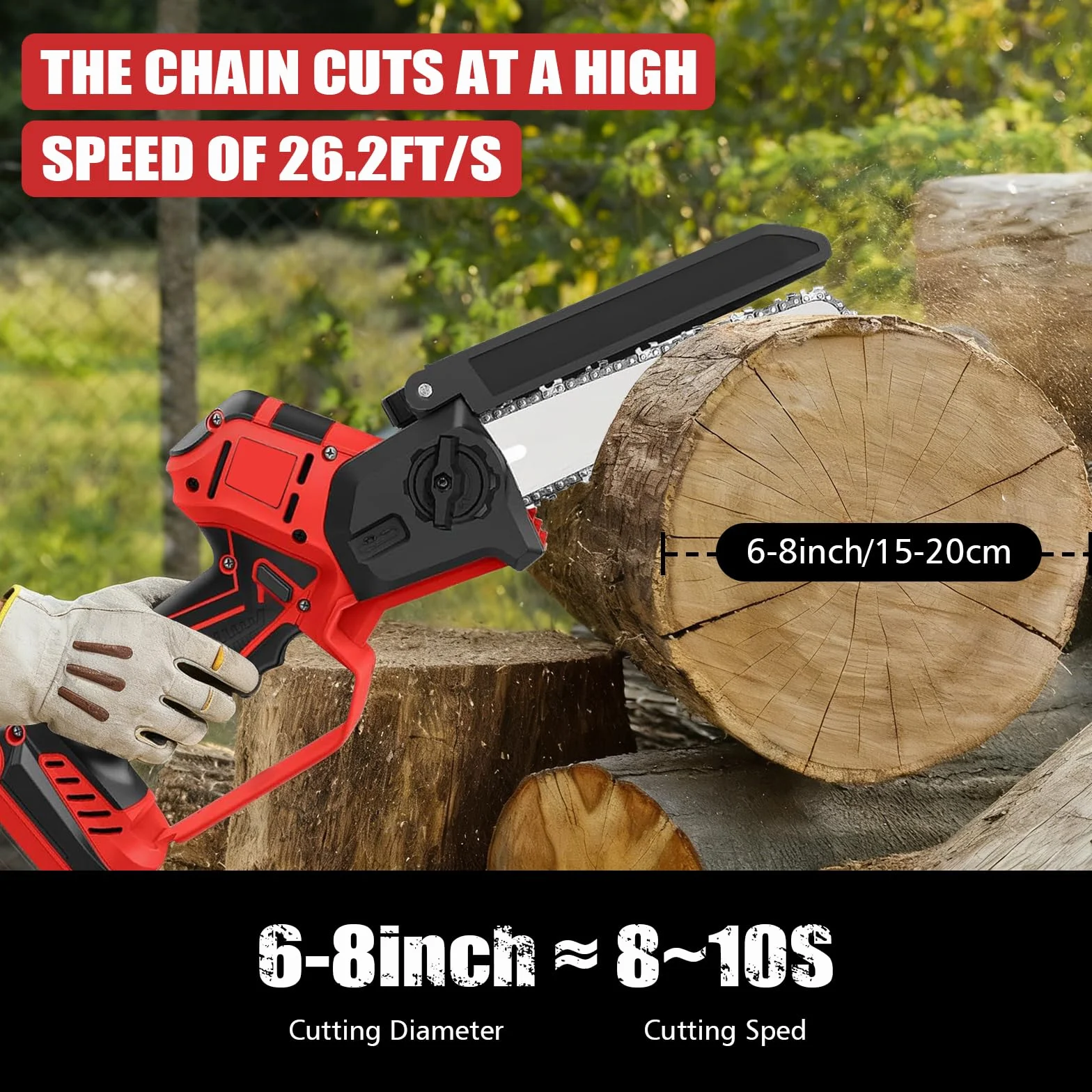 Mini piła łańcuchowa 20 cm, 15 cm, akumulatorowa piła łańcuchowa, kompatybilna z Milwaukee 18 V, ręczna piła łańcuchowa, akumulator z automatycznym olejarką i zamkiem bezpieczeństwa do sekatora
