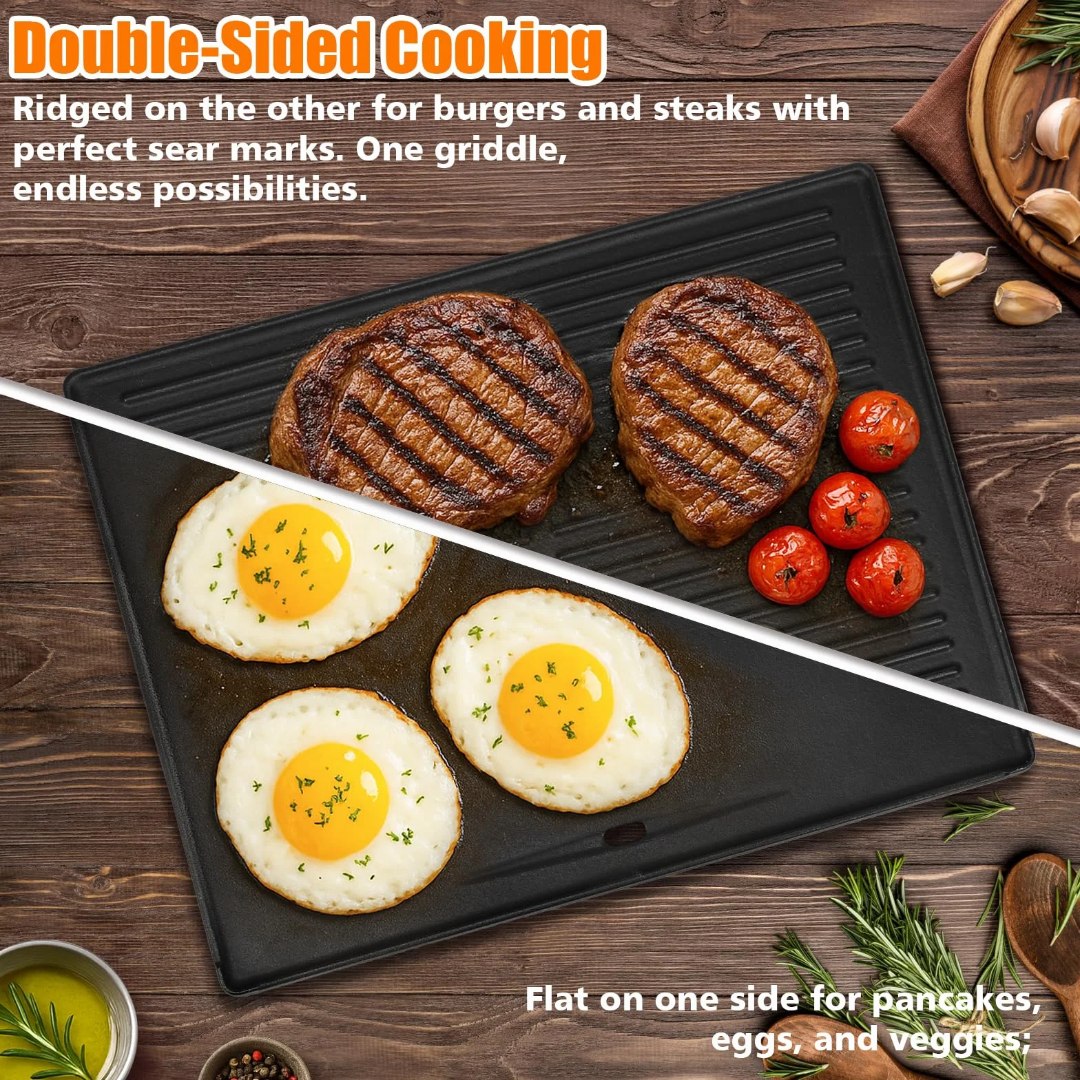 Taino Pro/Red 4 i 6 Series grill gazowy, płyta grillowa, 41,5 x 31 cm, żeliwo, uniwersalne akcesoria do grilla gazowego z serii Burnhard Fred, Tepro 3661