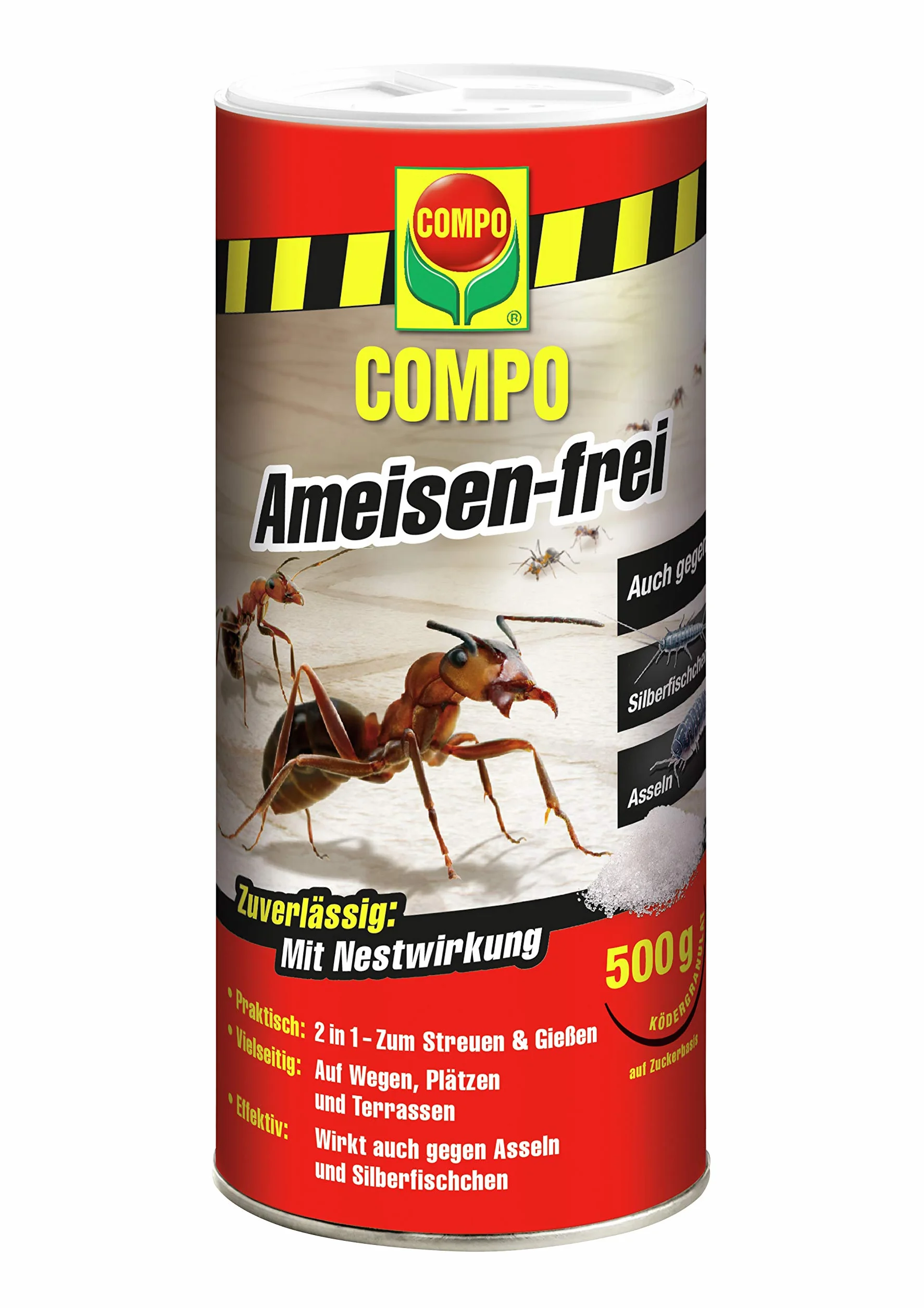Compo Ant-Free Ant Killer, Granulat przynęty dla mrówek, leśników i rybików cukrowych, 500 g, nieszkodliwy dla pszczół