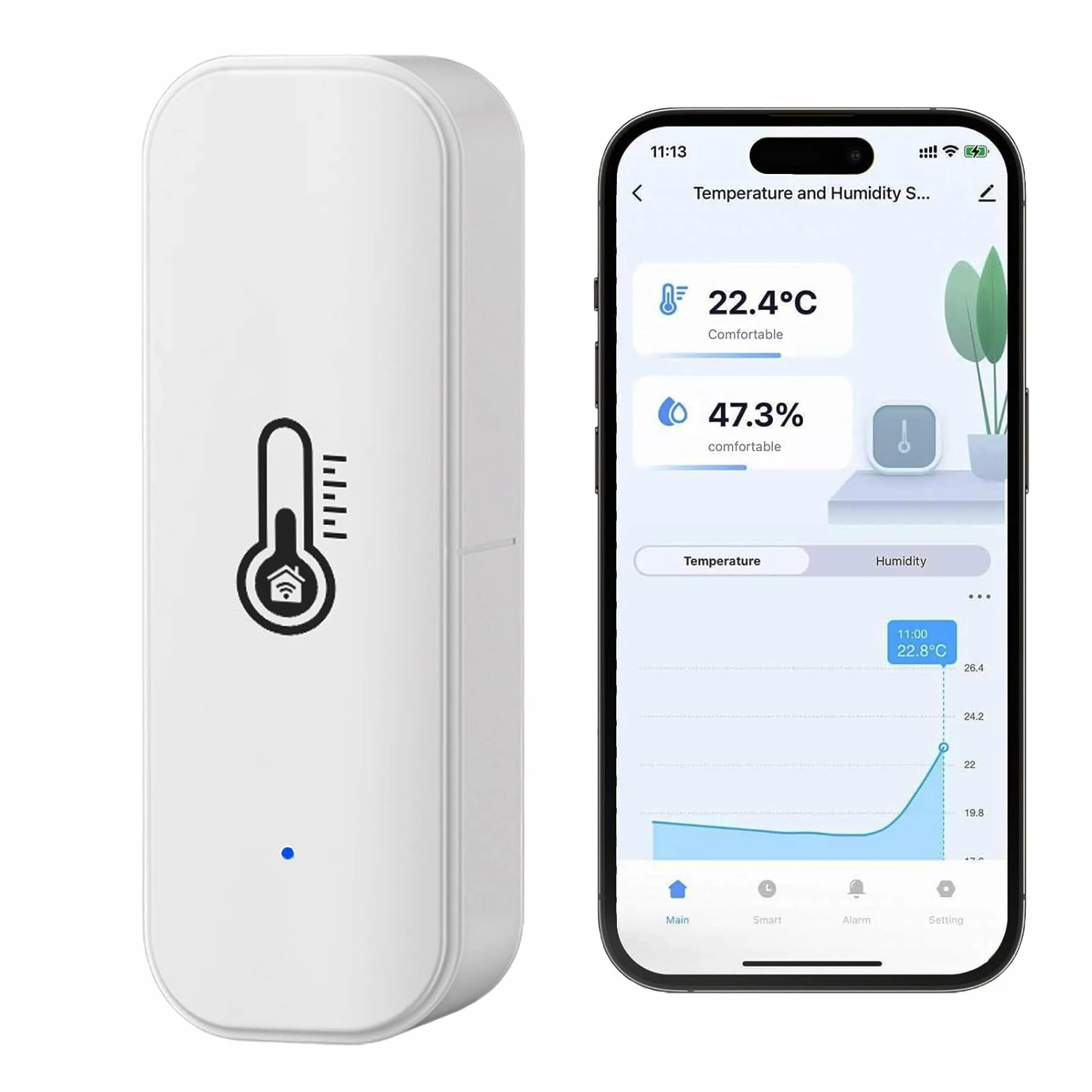Inteligentny termometr WiFi Bluetooth czujnik temperatury wilgotności do pomieszczeń monitorowanie z aplikacją