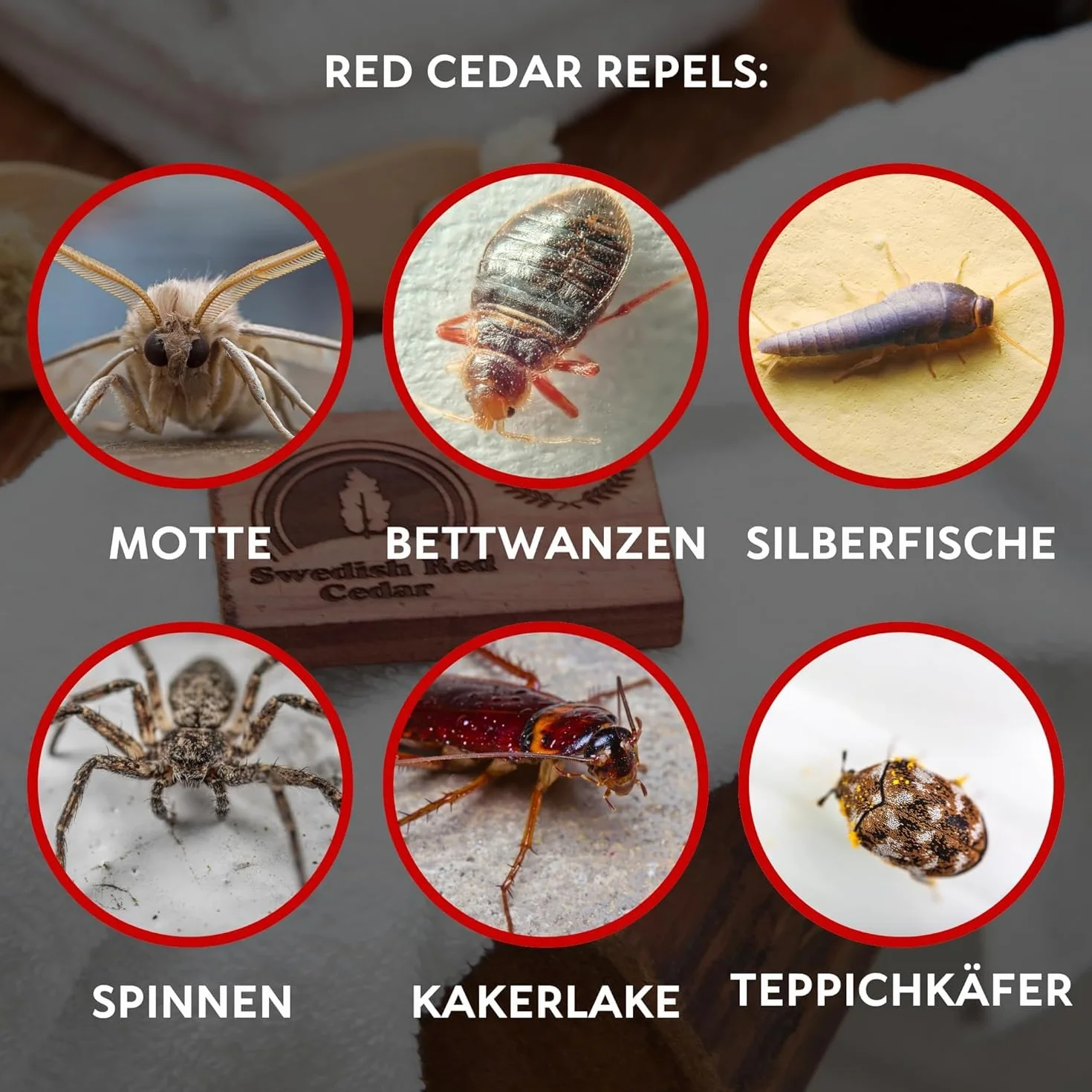 Szwedzki czerwony olejek cedrowy spray odstraszający mole z drewna cedrowego chrząszcza dywanowego, rybiki i pluskwy nietoksyczny 100% czysty i naturalny pakiet 2 x 75 ml
