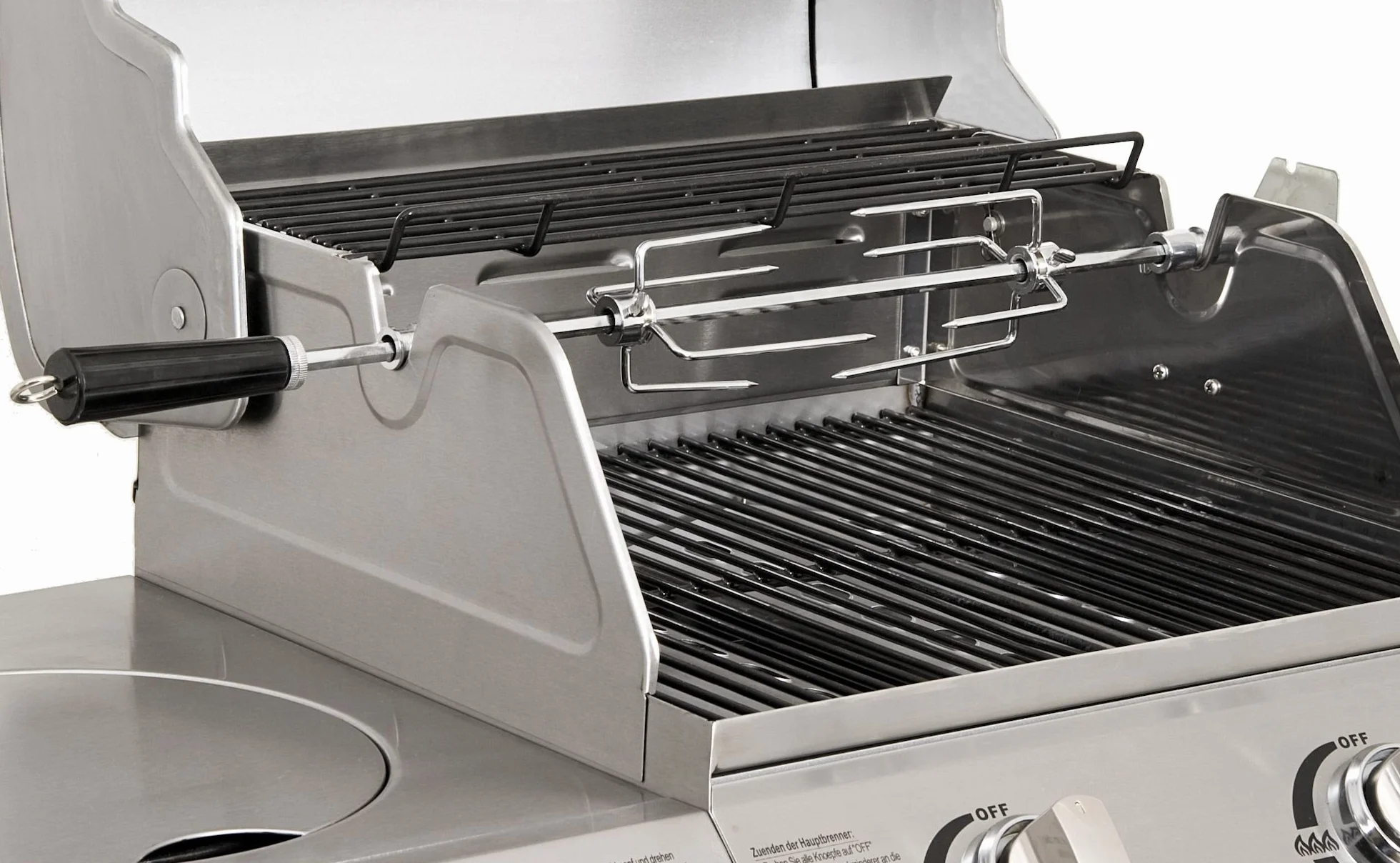 BBQ-Toro Zestaw rożna do grilla 90 cm stal nierdzewna 220 V–240 V Rotisserie