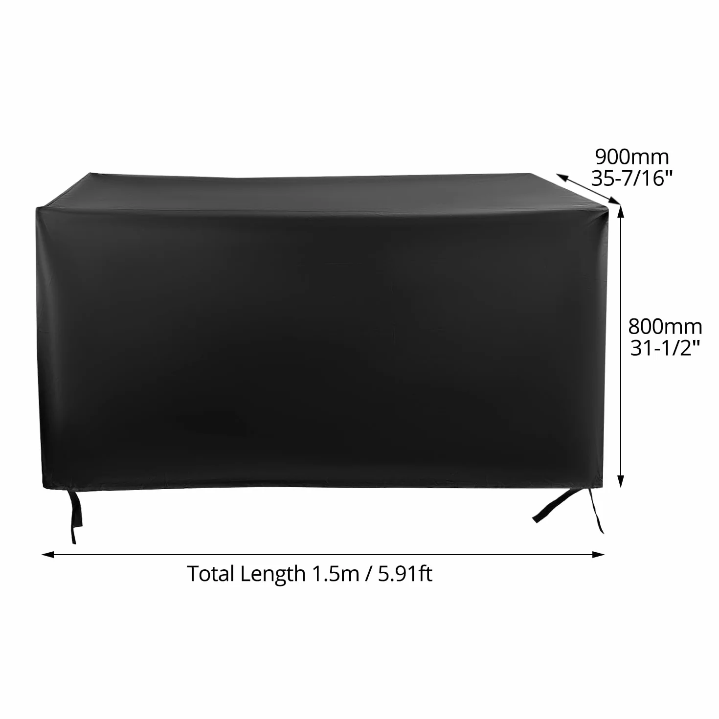 QWORK Pokrowiec na meble ogrodowe 150x90x80 cm anty-UV tkanina Oxford 420D wodoodporny