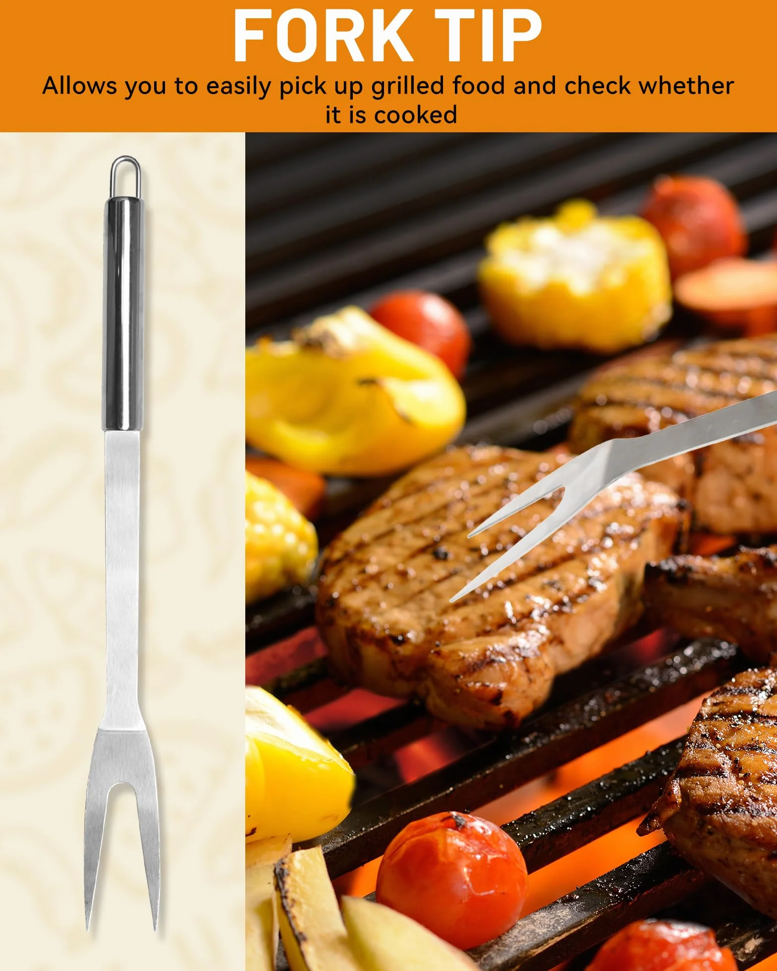 Zestaw do grillowania ze stali nierdzewnej 5-częściowy BBQ sztućce