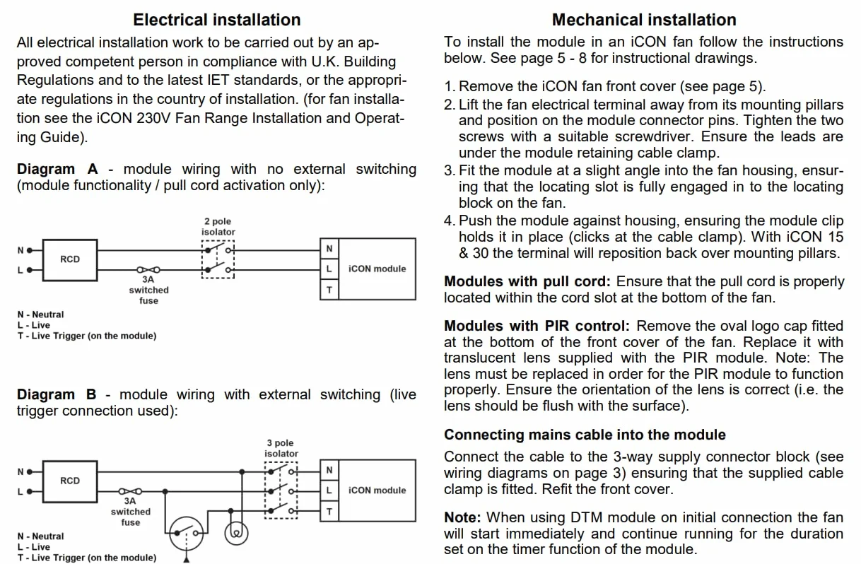 Airflow 72687103 HTM iCON Plug-in Moduł wilgotności i timera do wentylatora 230V