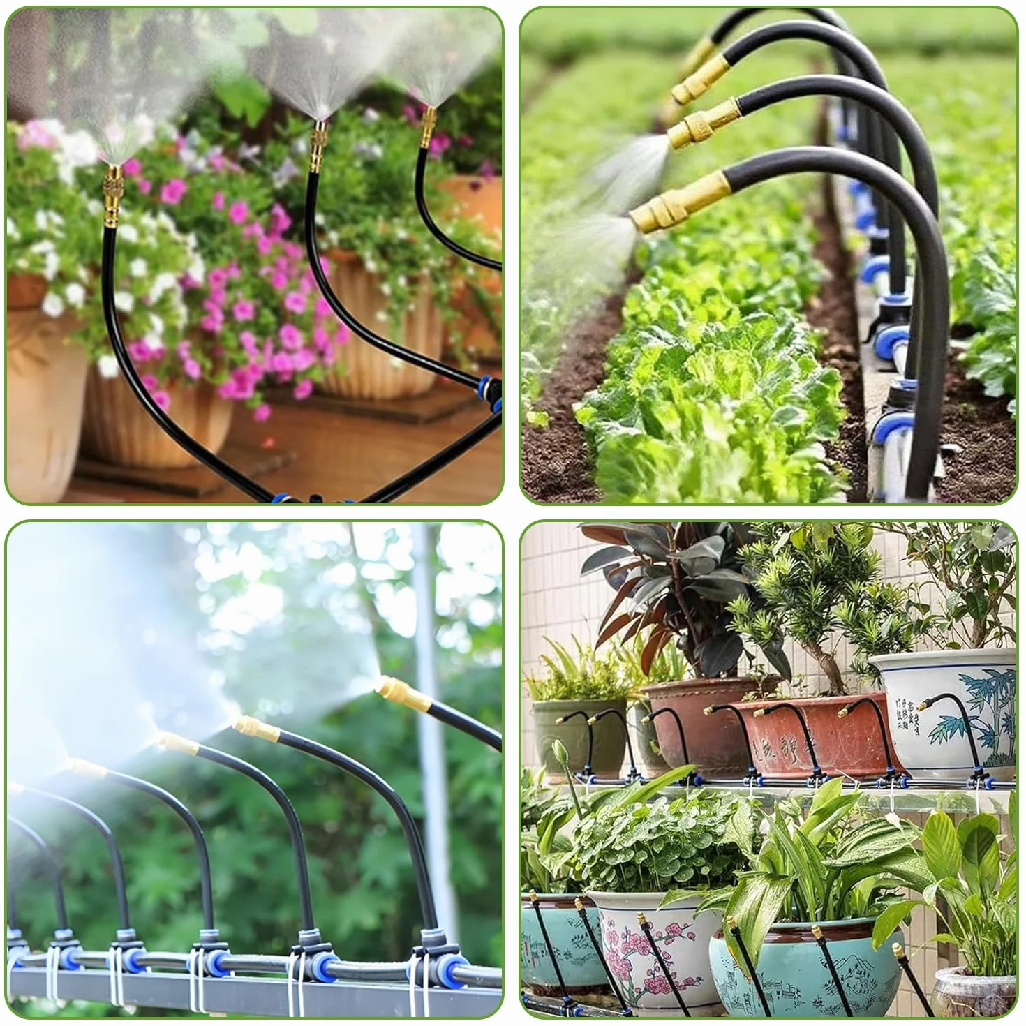 System nawadniania ogrodu, automatyczny zestaw nawadniania, zestaw do nawadniania kropelkowego z regulowaną dyszą, system nawadniania kroplowego, automatyczny system nawadniania 360°Curved Garden (10