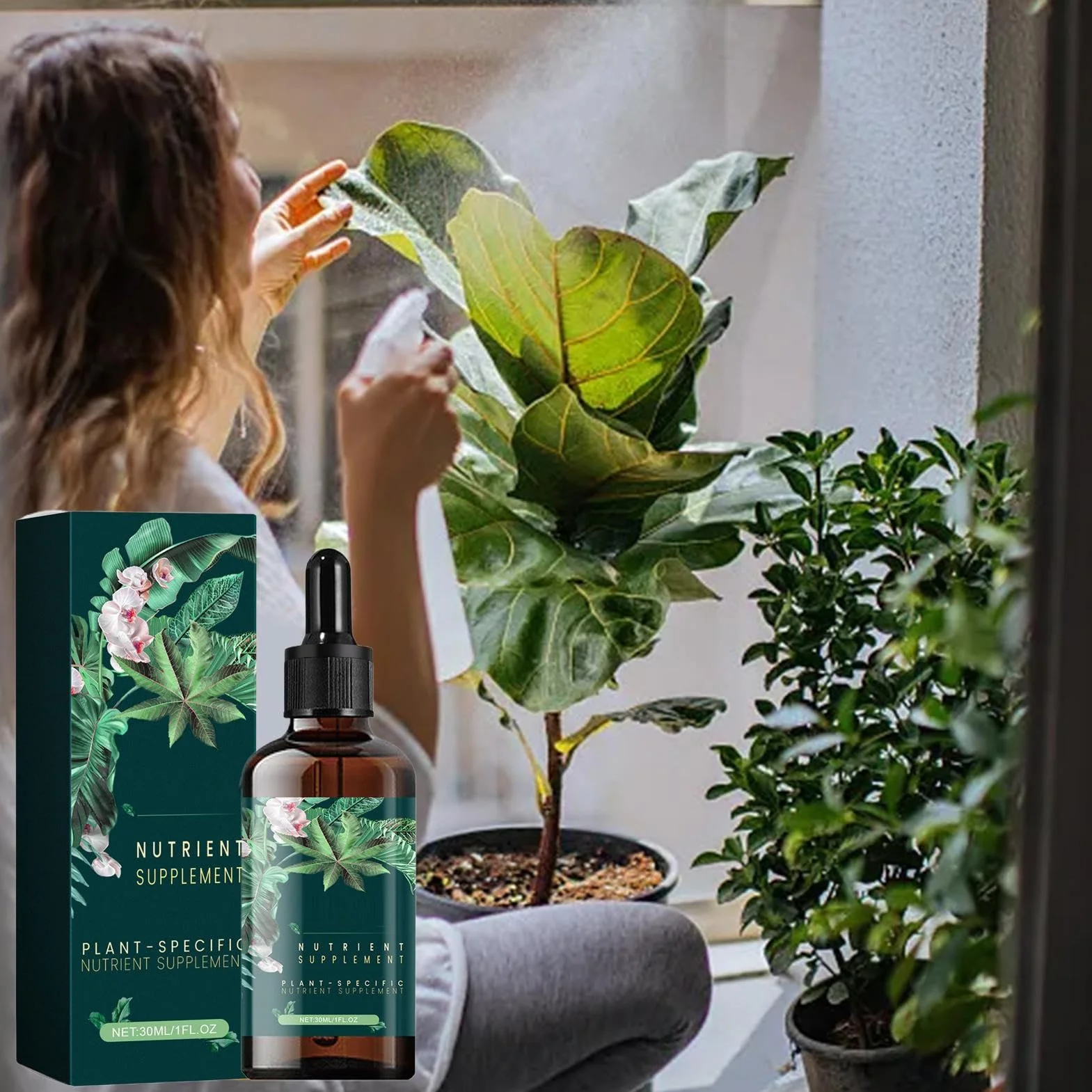 Liquid Fertilizer, Plant Food, 30ml Hydroponic Formula with Nutrient Boost Healthy Roots, Natural Growth Enhancer Houseplants, Garden Supply for Indoor Vegetables Use, 1.1x4.06inch