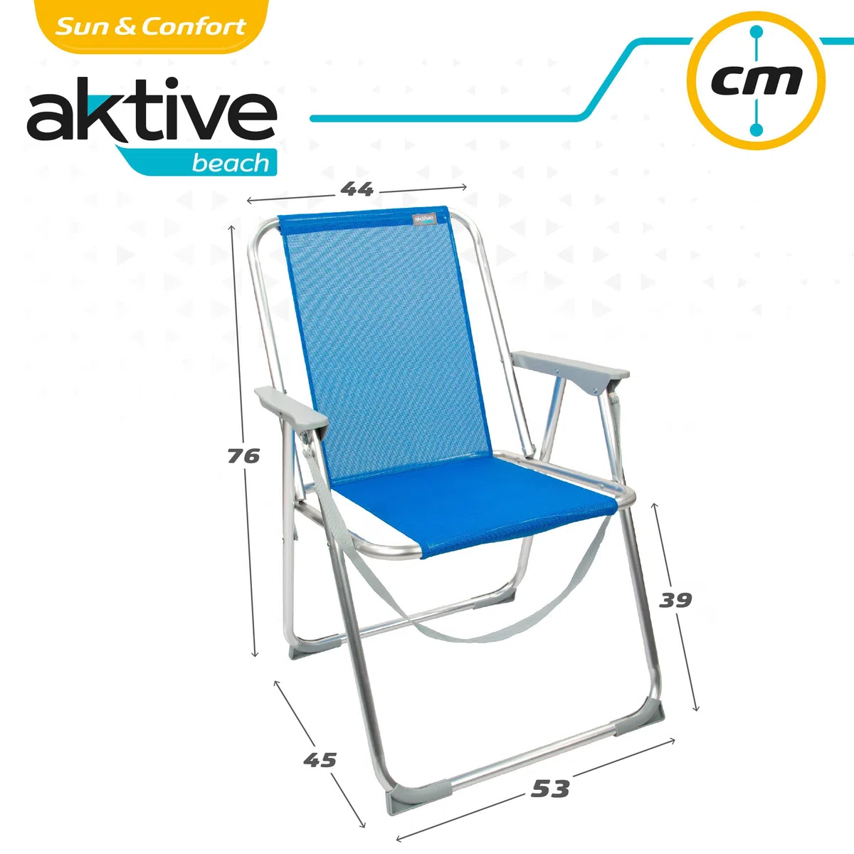 Aktive 62606 krzesło plażowe, składane, 55 x 43 x 77 cm