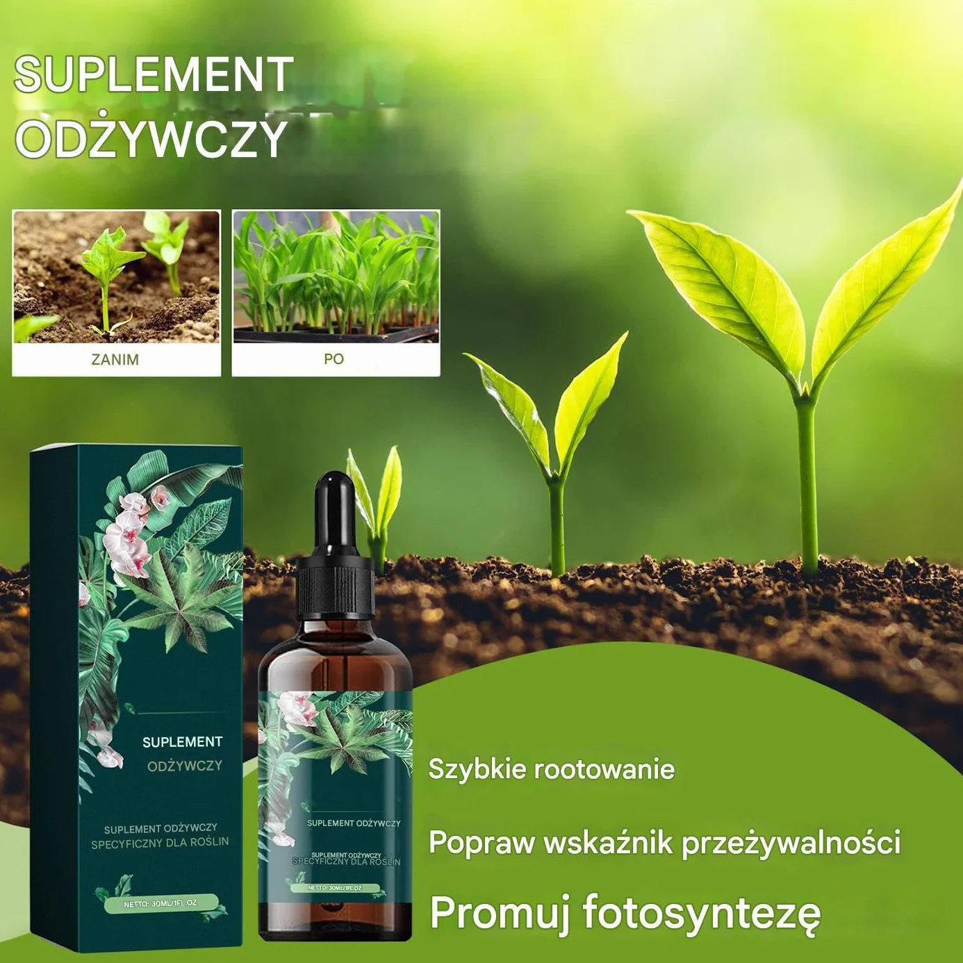 Liquid Fertilizer, Plant Food, 30ml Hydroponic Formula with Nutrient Boost Healthy Roots, Natural Growth Enhancer Houseplants, Garden Supply for Indoor Vegetables Use, 1.1x4.06inch