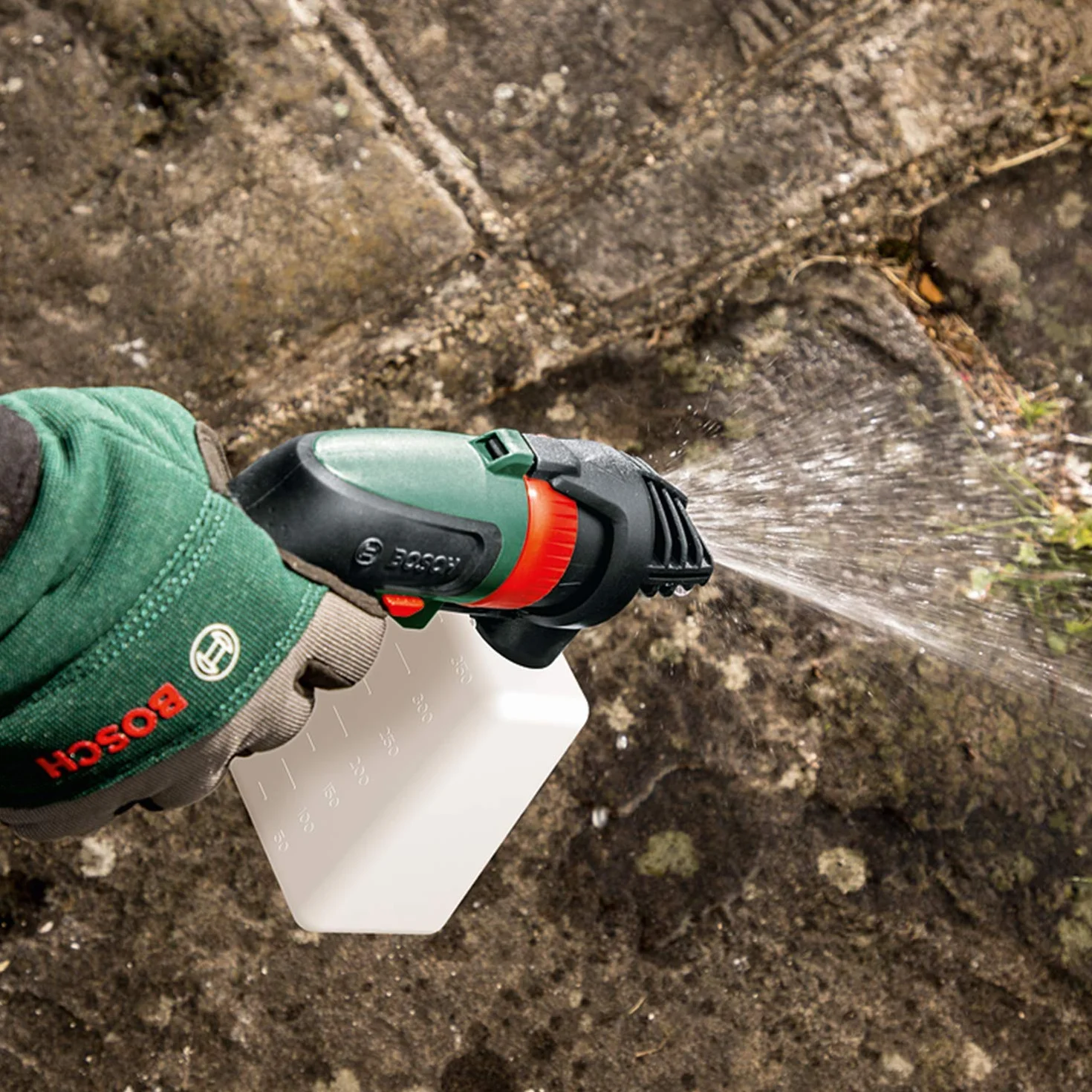 Bosch Home And Garden Akcesoria do Myjek Ciśnieniowych, Dysza do Fontus, Dysza do Detergentu Fontus, Pojemność Butelki 350 ml, w Pudełku Kartonowym, Biały, 235 mm, 105 mm, 90 mm, F016800595