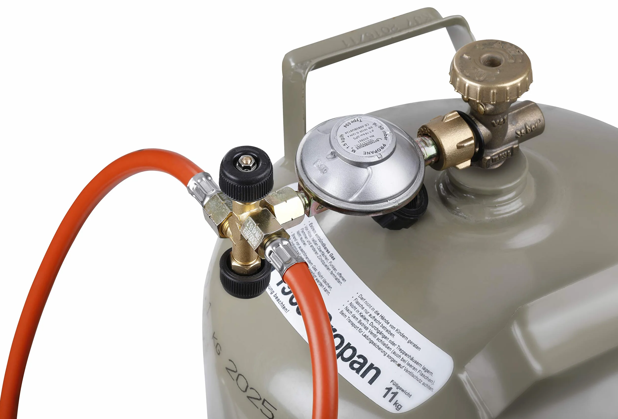 ROTHENBERGER Industrialny podwójny zawór rozgałęźny propan/butan; regulator gazu; regulator stały; obsługa 2 urządzeń z tylko jednym regulatorem stałej propanu; 1500003364