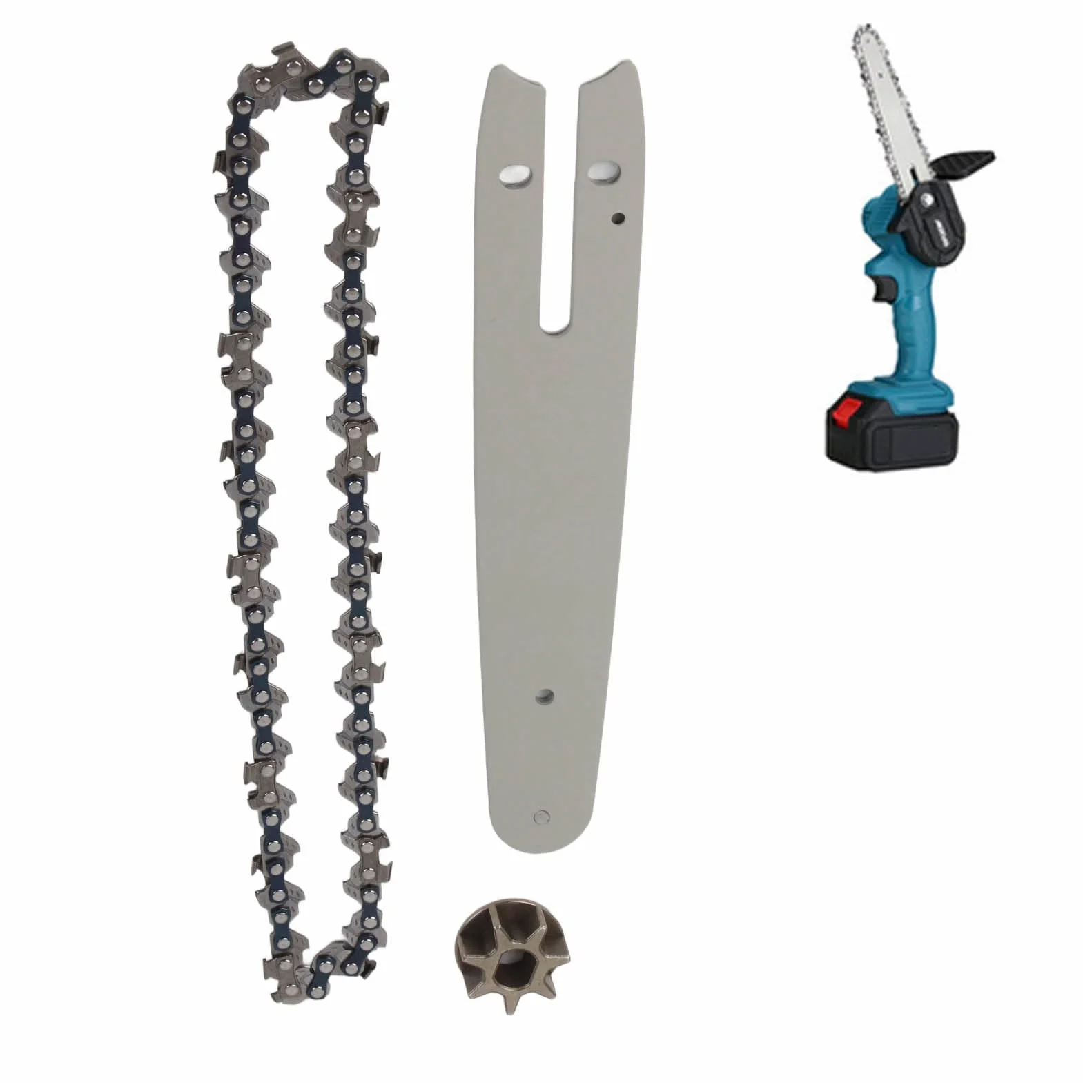 Łańcuchy do pił łańcuchowych z zestawem prowadnic piły łańcuchowej Stalowe koło zębate Płytka prowadząca 186 mm Łańcuch 230 mm Piła 6 cali Odpowiednia do małych elektrycznych pił