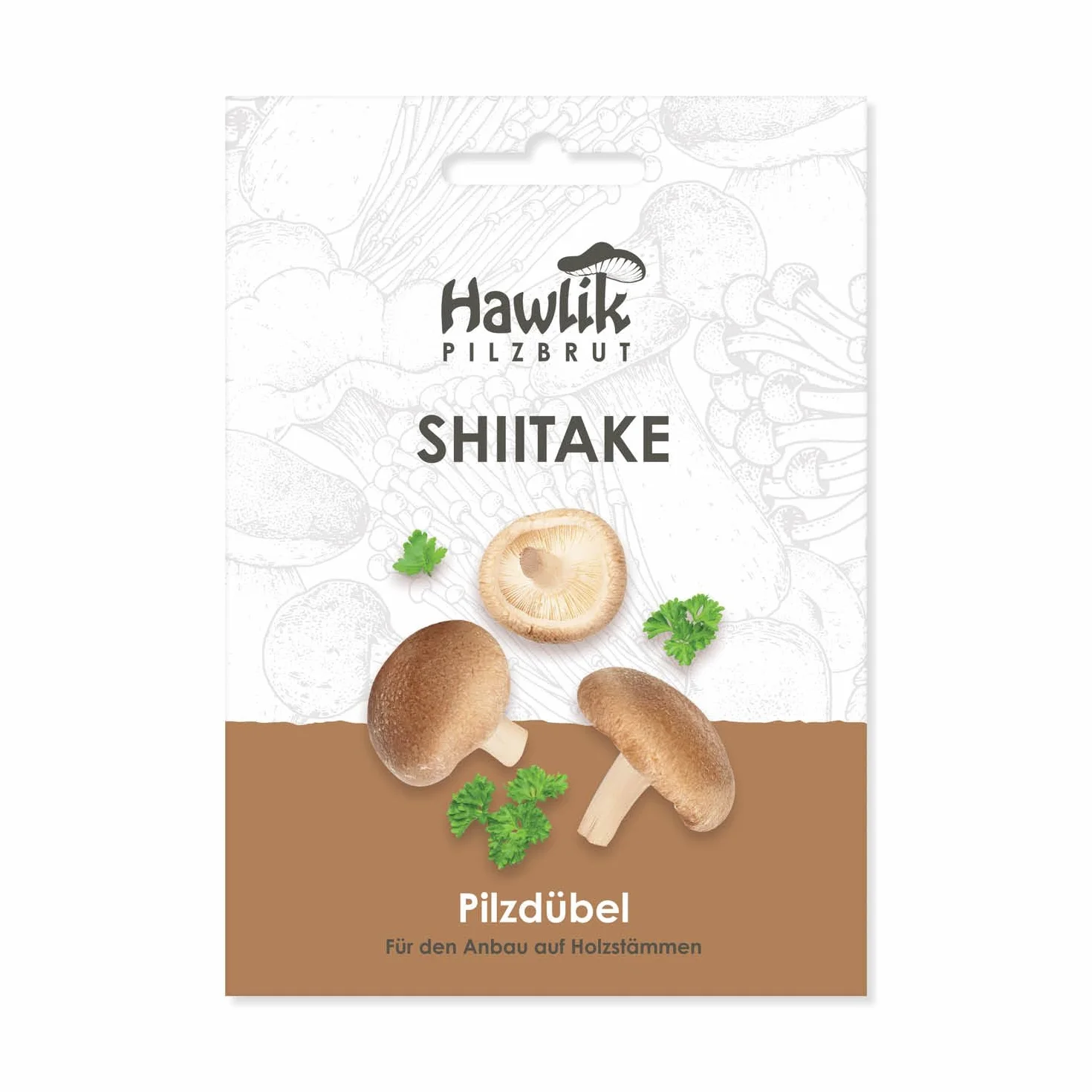 Hawlik Pilzbrut Zaszczepiacz grzybów - uprawiaj grzyby Shiitake na drewnie i pniach drzew - łatwo uprawiaj świeże grzyby - 20 kołków grzybowych z grzybnią do uprawy na brązowym drewnie