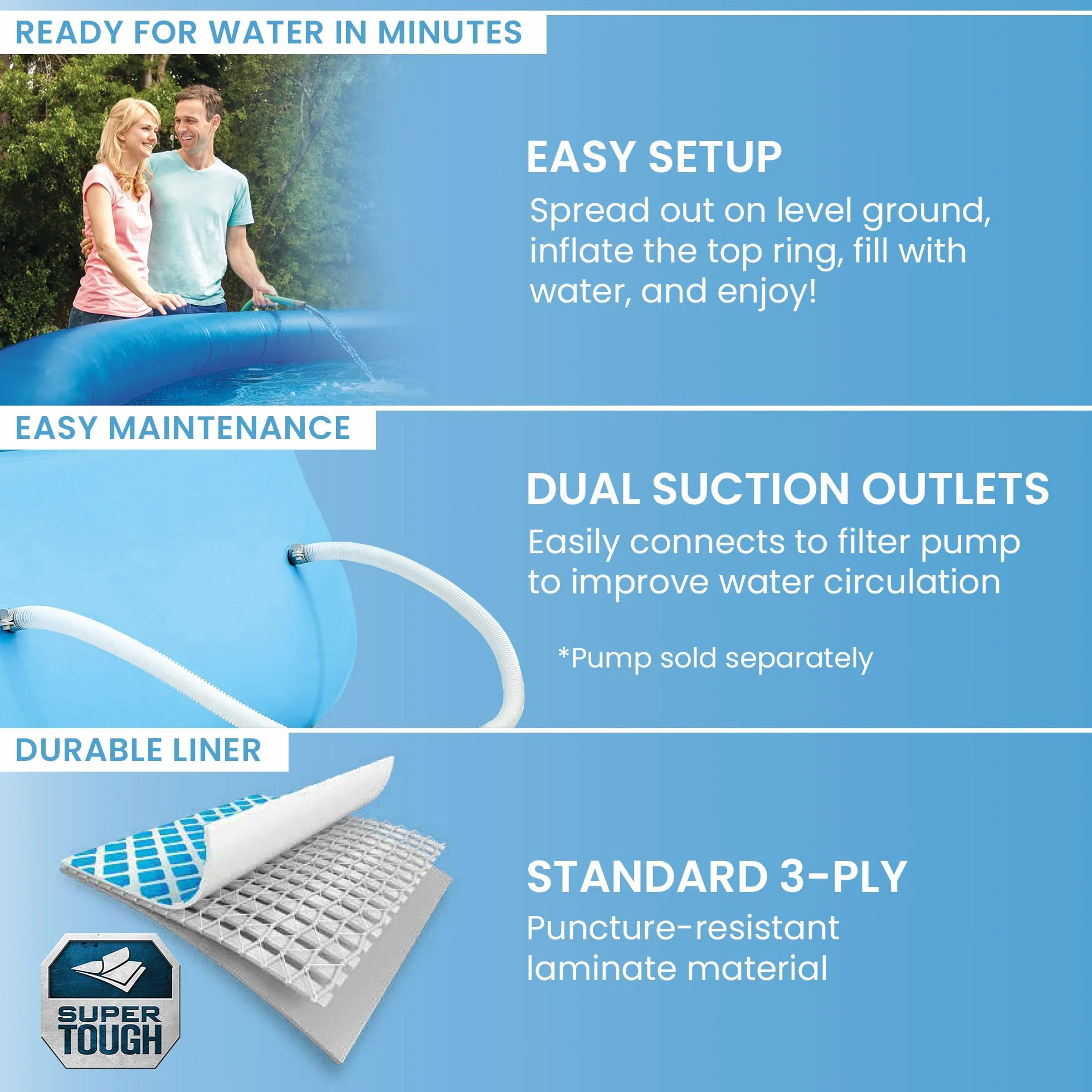 Intex 28120NP Easy Set Up 10 Foot x 30 Inch Pool, Blue