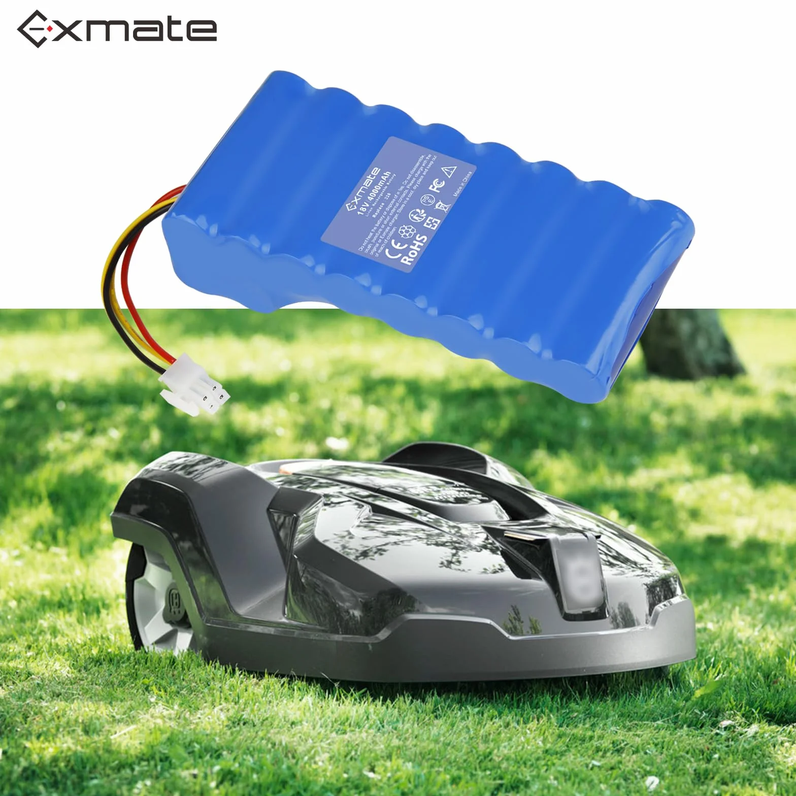 Exmate Akumulator zastępczy 18 V 4000 mAh do kosiarki Husqvarna Automower 320, 330X, 420, 430, 430X, 440, 450X, 520, 550