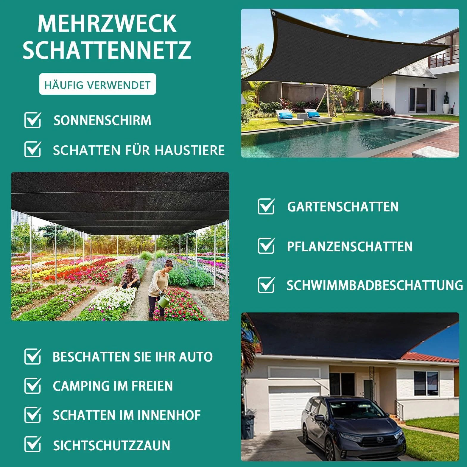 Siatka Zacieniająca 70% 2 x 1 m Czarna Żagiel Przeciwsłoneczny na Balkon Taras
