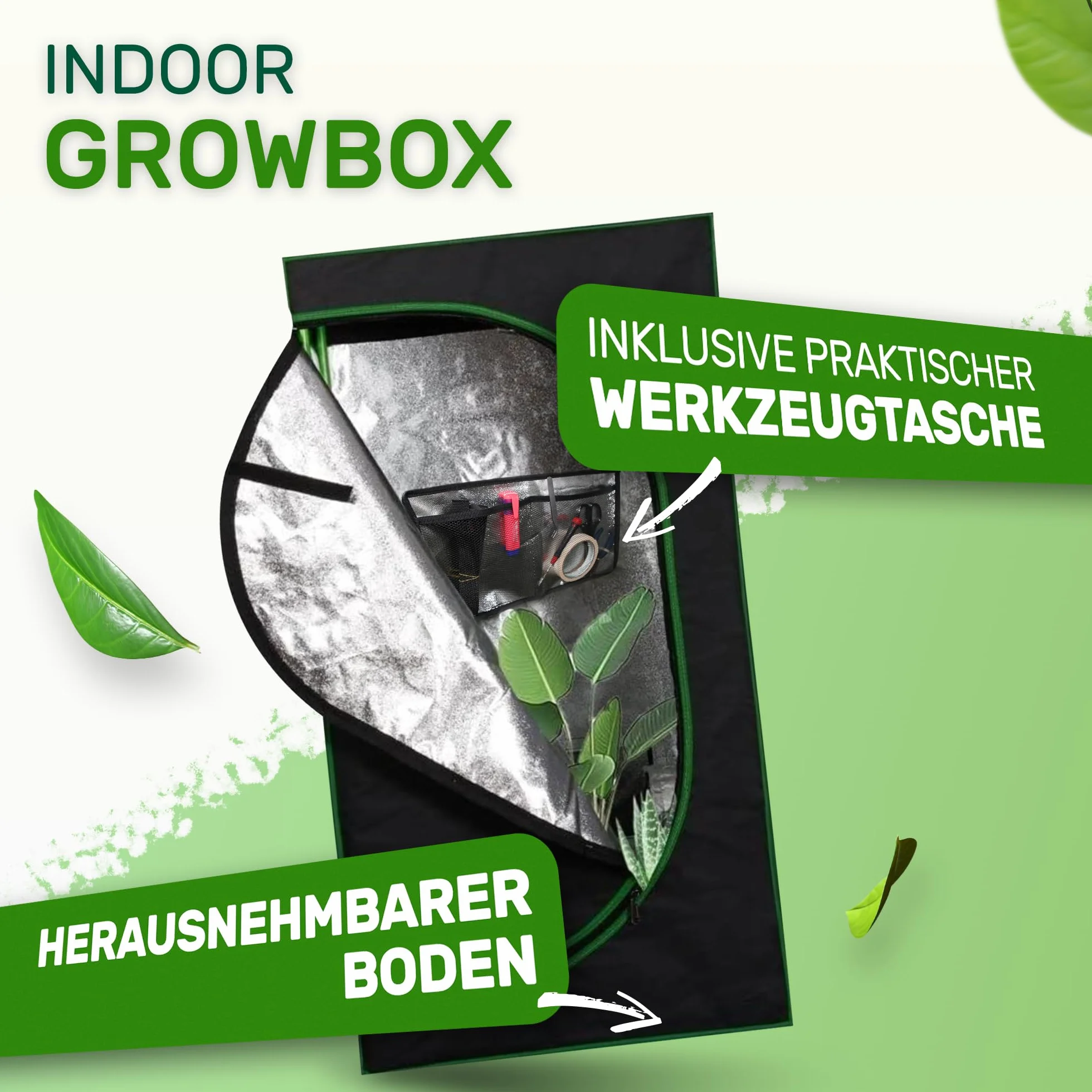 Melko Growbox Namiot do uprawy roślin 60x60x120 cm Oxford 600D światłoszczelna wodoszczelna