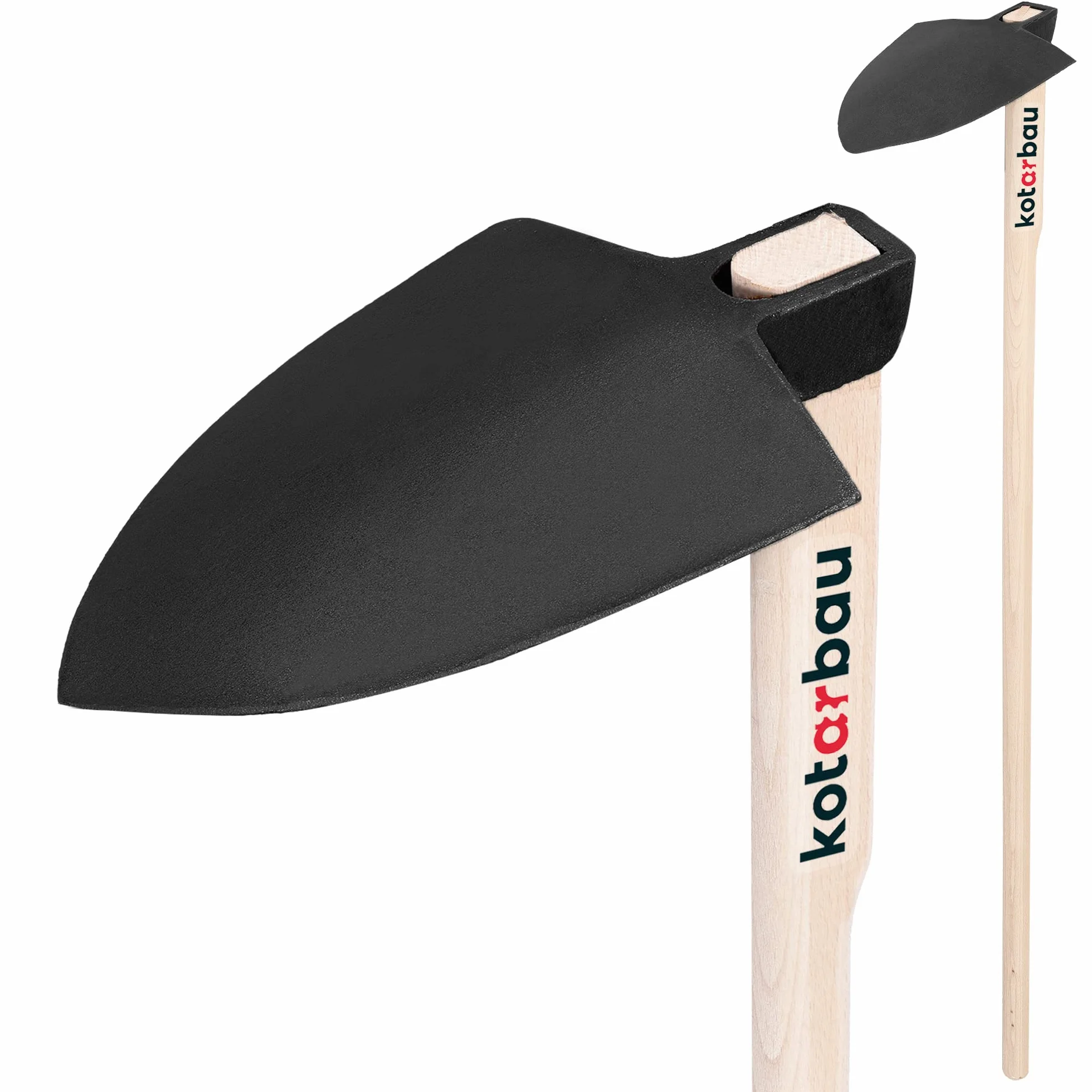 KOTARBAU® Motyka ogrodowa rozmiar z kutej stali z drewnianym trzonkiem narzędzie ogrodowe, 210mm