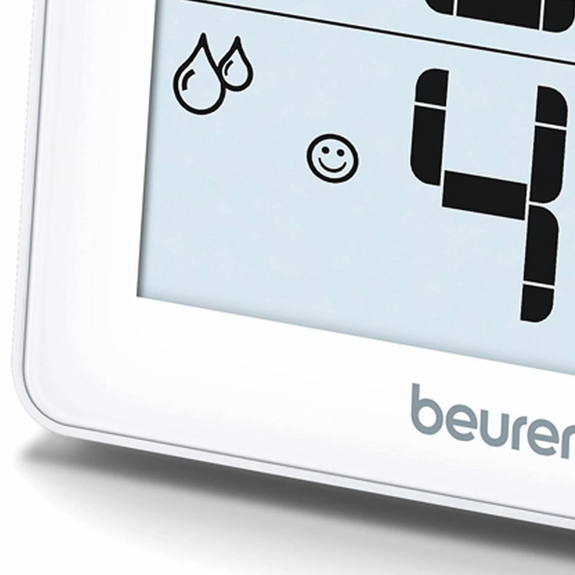 Beurer HM 16 termo-higrometr, kontrola klimatu pomieszczenia za pomocą wskazania temperatury i wilgotności, wyświetlacz w kształcie buźki