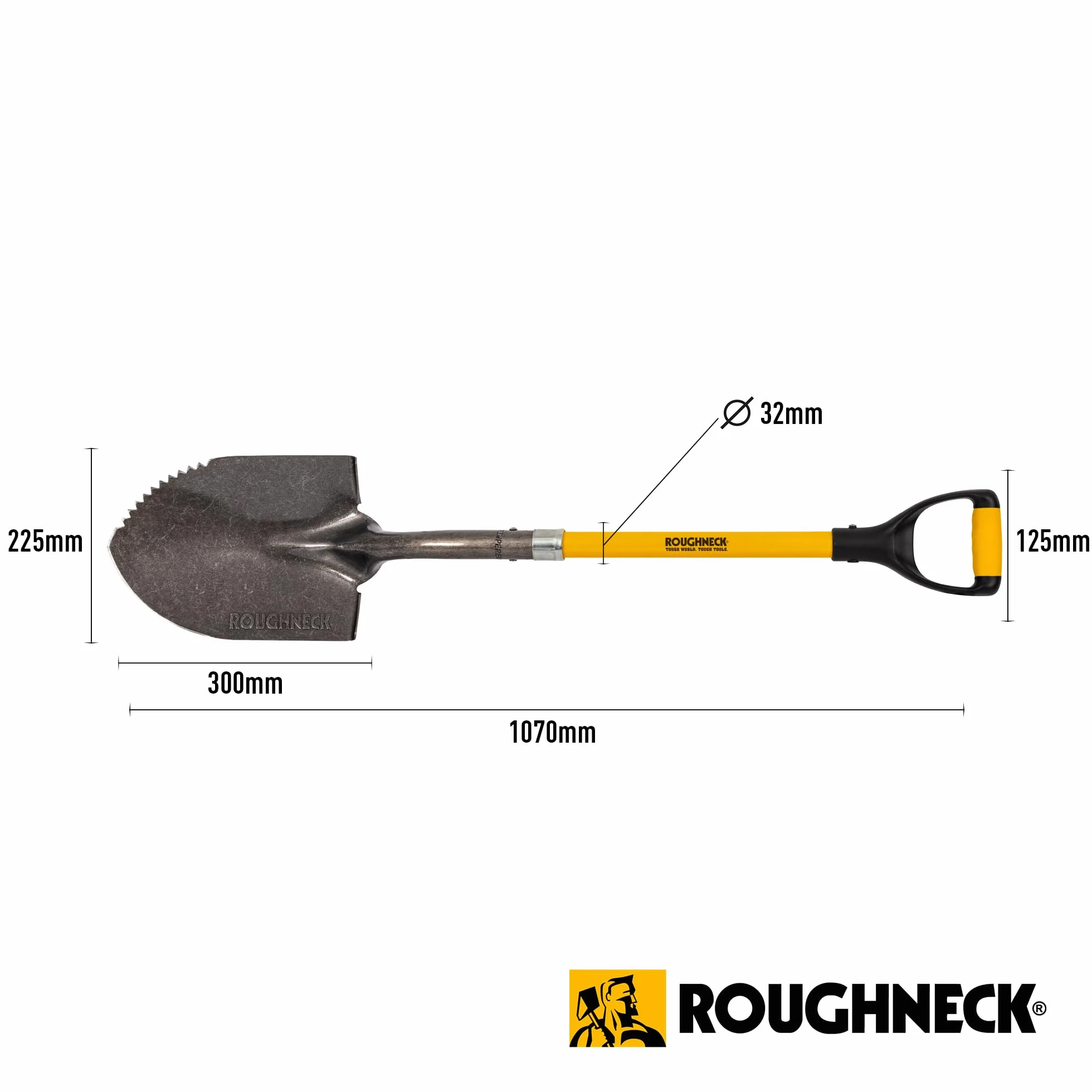 Roughneck ROU68046 Łopata z ząbkowaną krawędzią, 1070 mm/42
