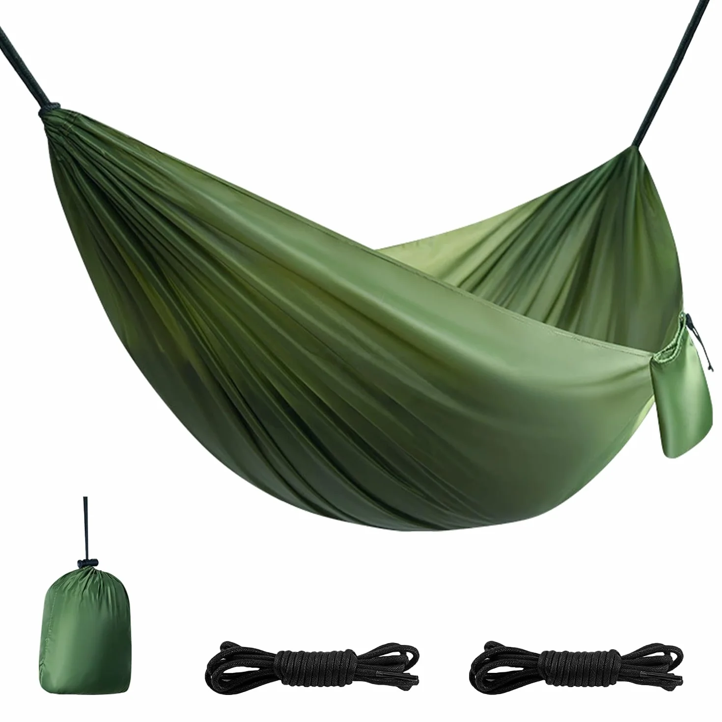 Ultralekki hamak outdoorowy 250 kg z pasami mocującymi i torbą